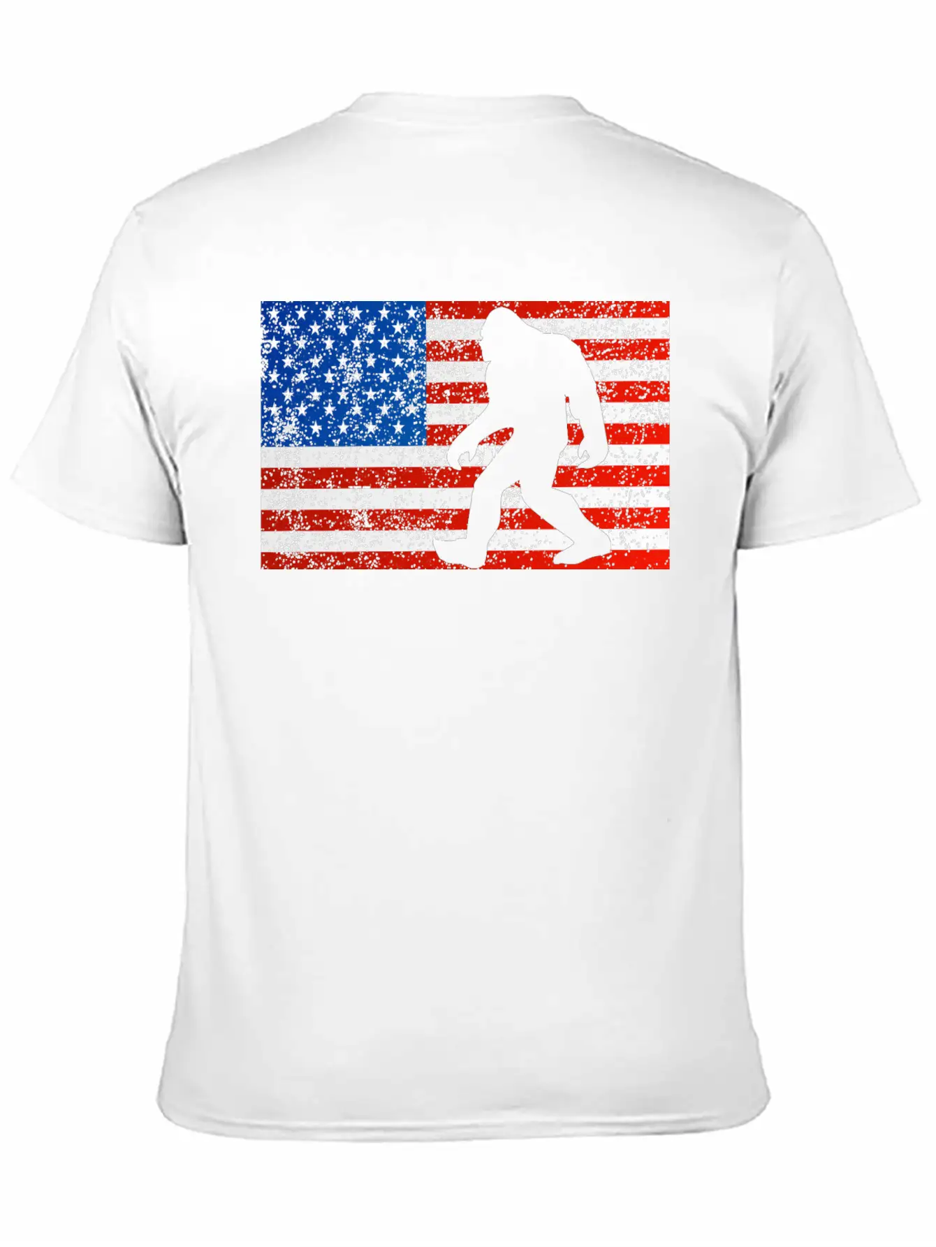 Bigfoot Sasquatch I Believe Retro American Flag 4t Stylish Everyday T-Shirt – Unisex Basic Cotton Tee