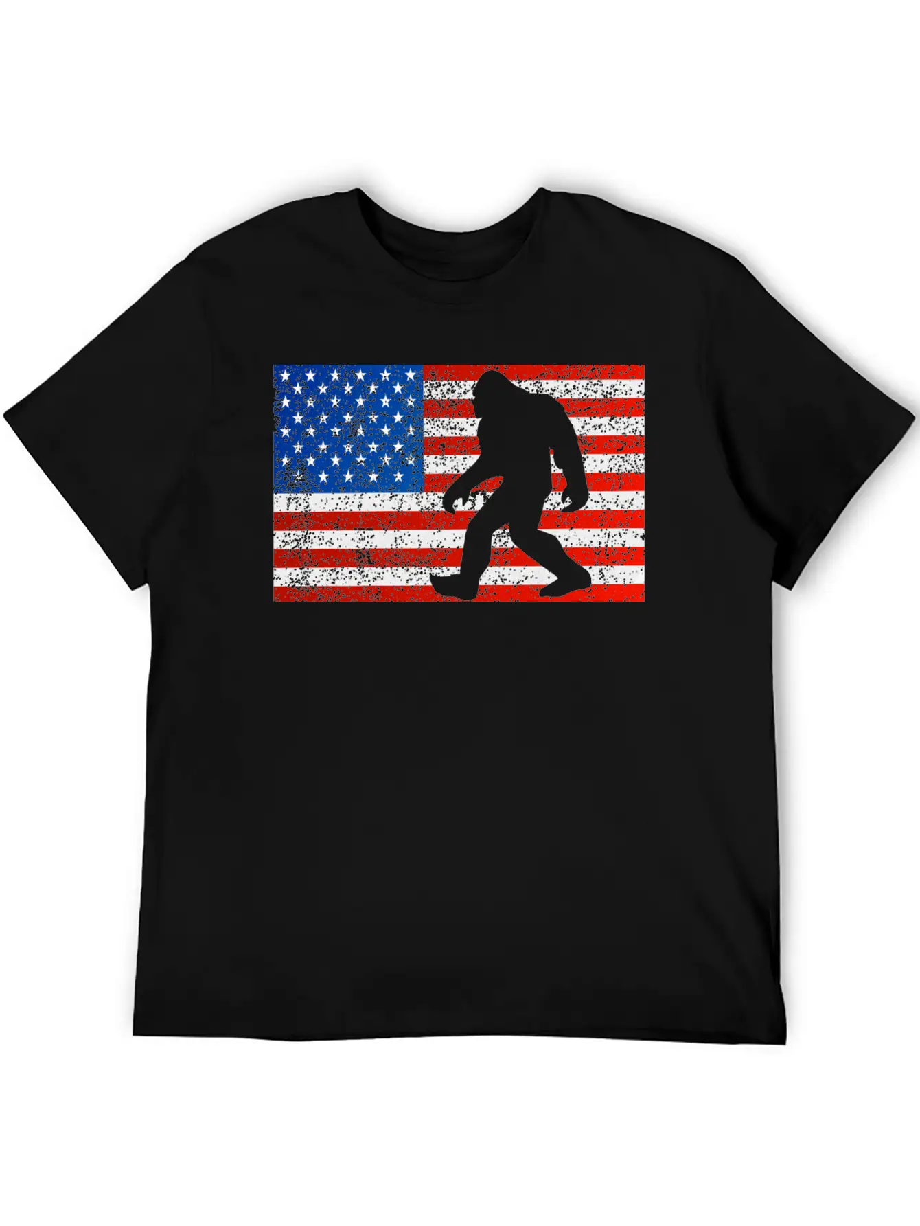 Bigfoot Sasquatch I Believe Retro American Flag 4t Stylish Everyday T-Shirt – Unisex Basic Cotton Tee