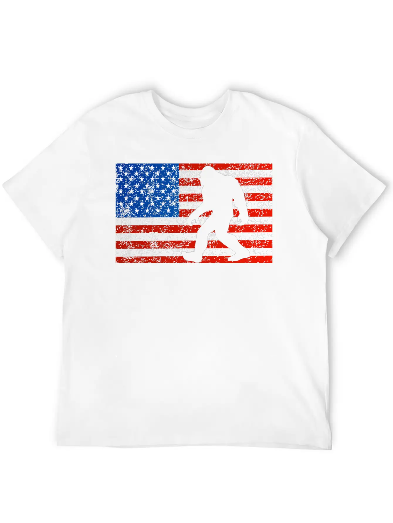 Bigfoot Sasquatch I Believe Retro American Flag 4t Stylish Everyday T-Shirt – Unisex Basic Cotton Tee