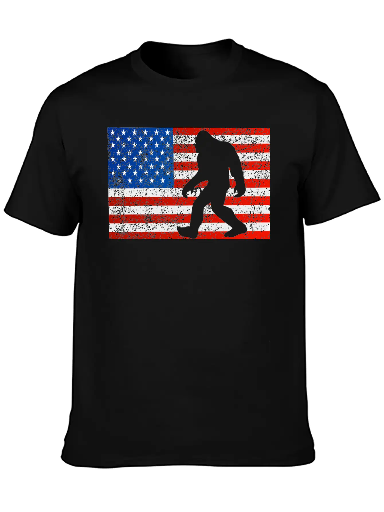 Bigfoot Sasquatch I Believe Retro American Flag 4t Stylish Everyday T-Shirt – Unisex Basic Cotton Tee