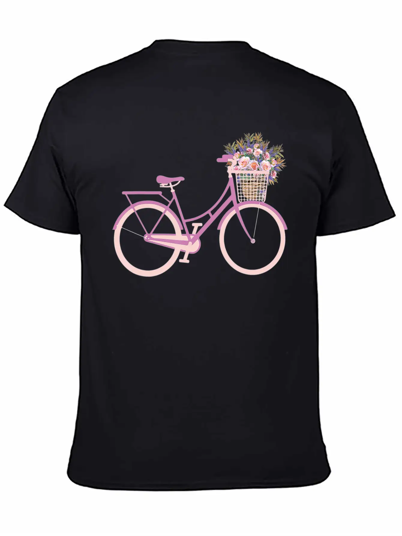 Bike Bicycle Flower Basket T Unisex Short Sleeve Soft Cotton T-Shirt – Casual Everyday Wear