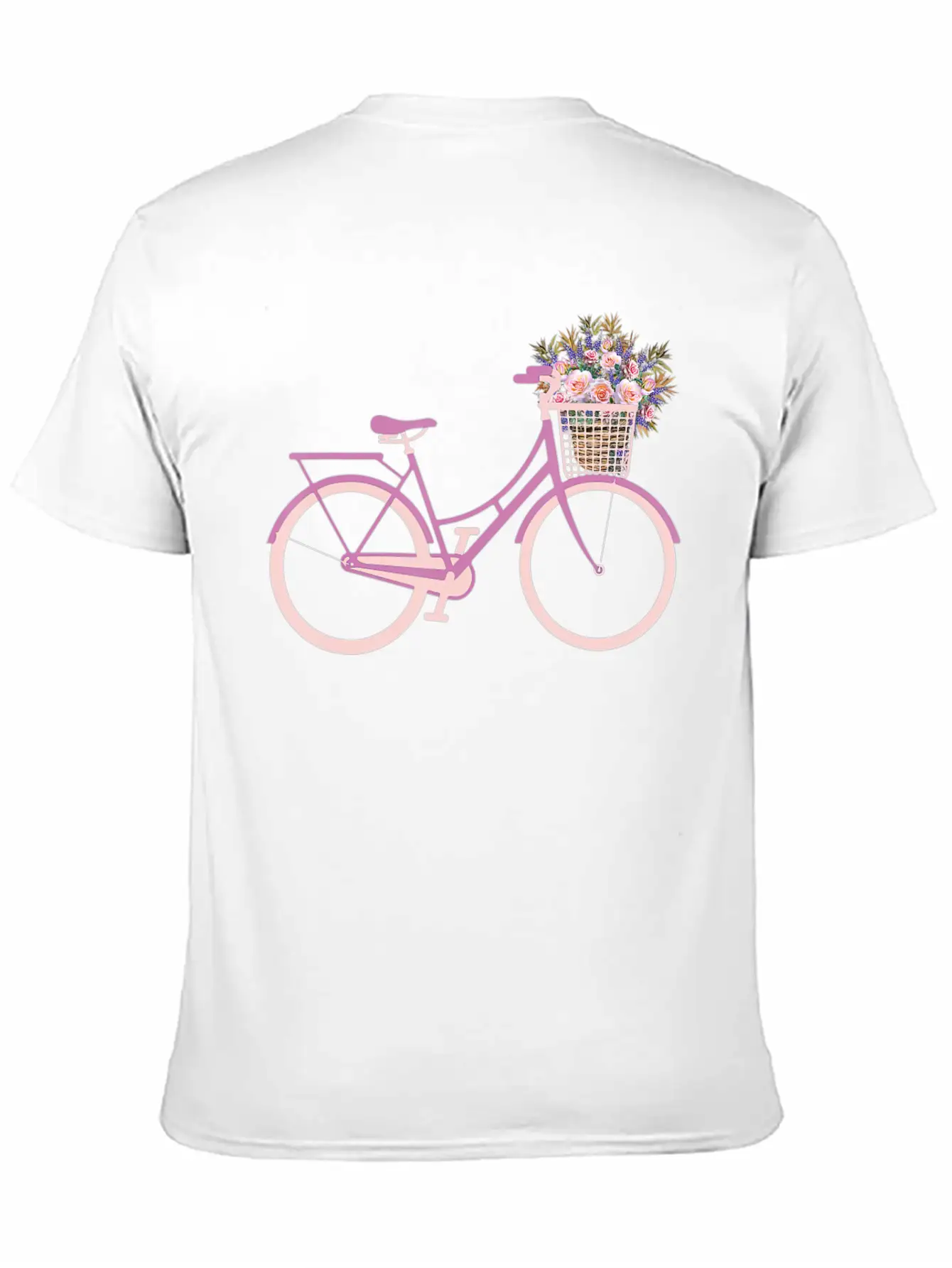 Bike Bicycle Flower Basket T Unisex Short Sleeve Soft Cotton T-Shirt – Casual Everyday Wear