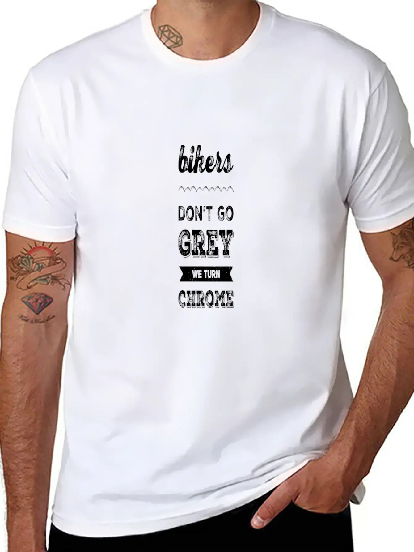 Bikers Turn Chrome Stylish Everyday T-Shirt – Unisex Basic Cotton Tee