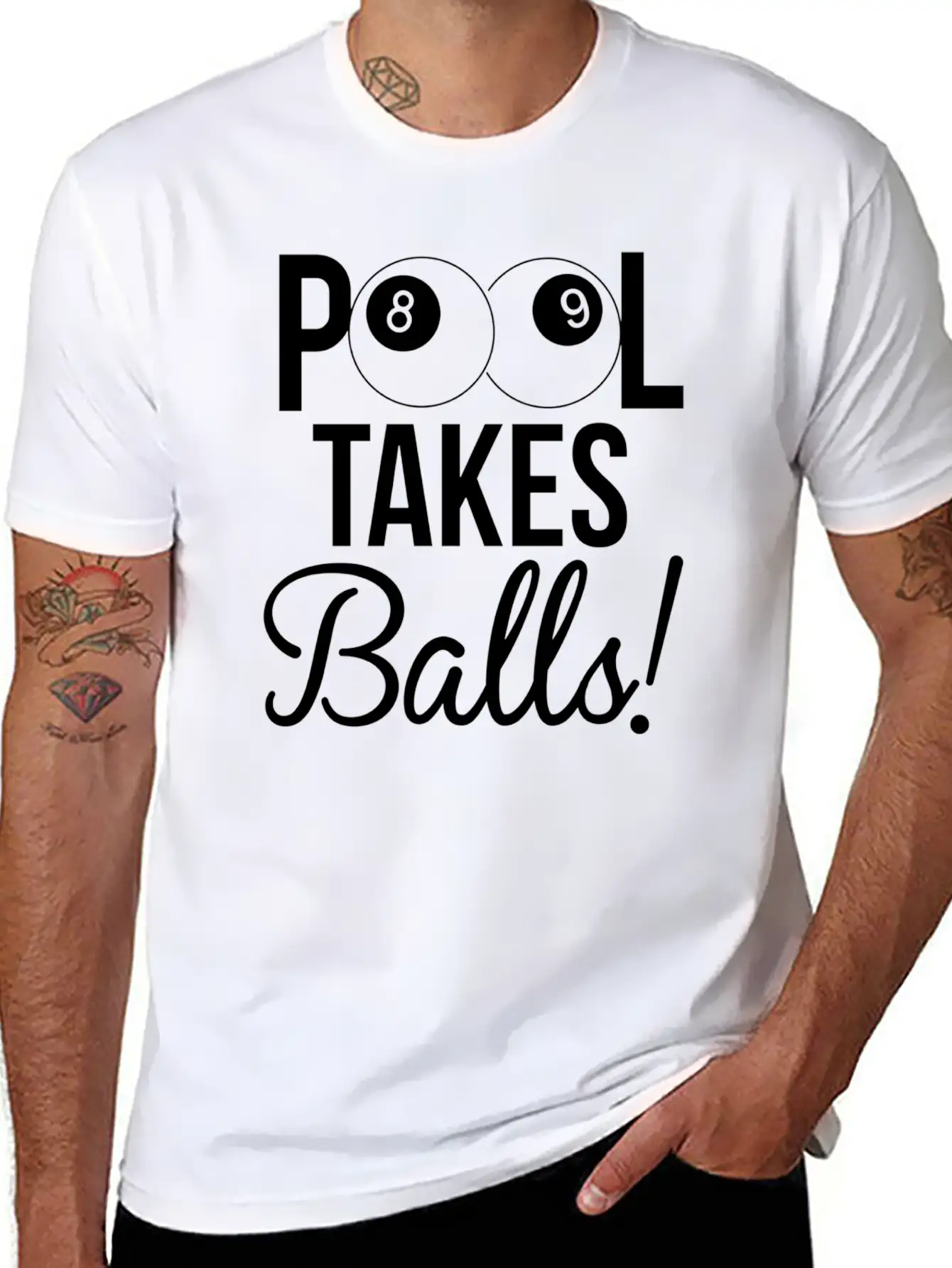 Billiard Game Pool Takes Balls Athlete Gift Idea Stylish Everyday T-Shirt – Unisex Basic Cotton Tee