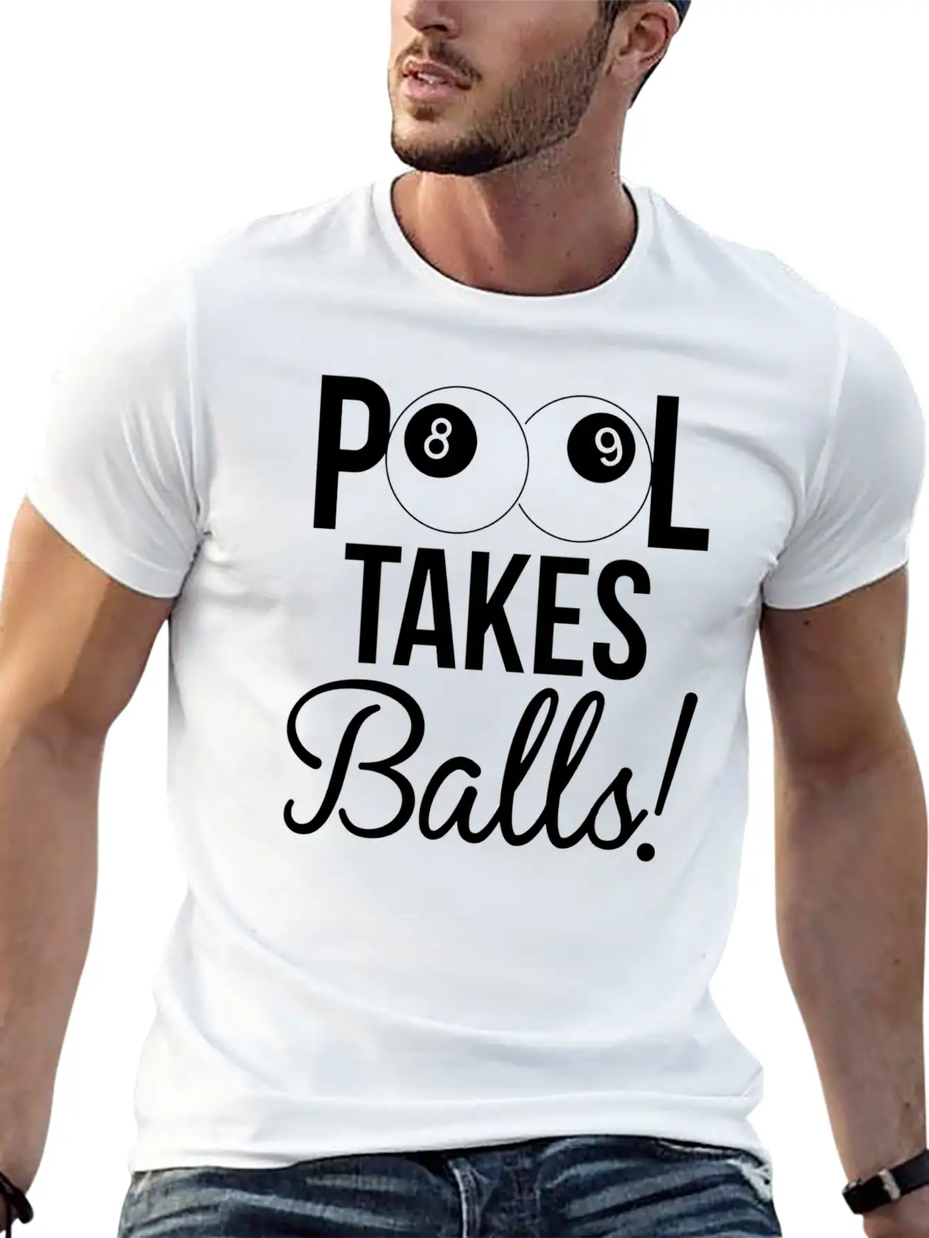 Billiard Game Pool Takes Balls Athlete Gift Idea Stylish Everyday T-Shirt – Unisex Basic Cotton Tee