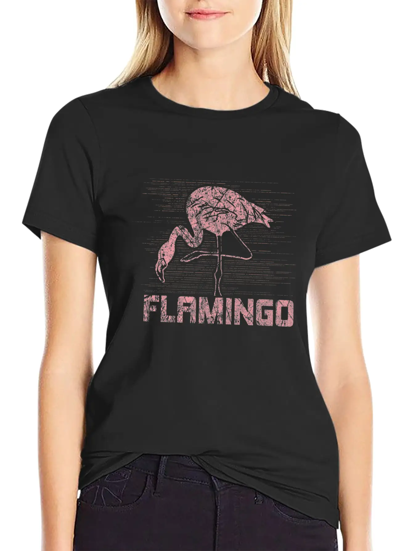 Bird Flamingo Comfortable Minimalist Graphic Tee – Summer Style Essential