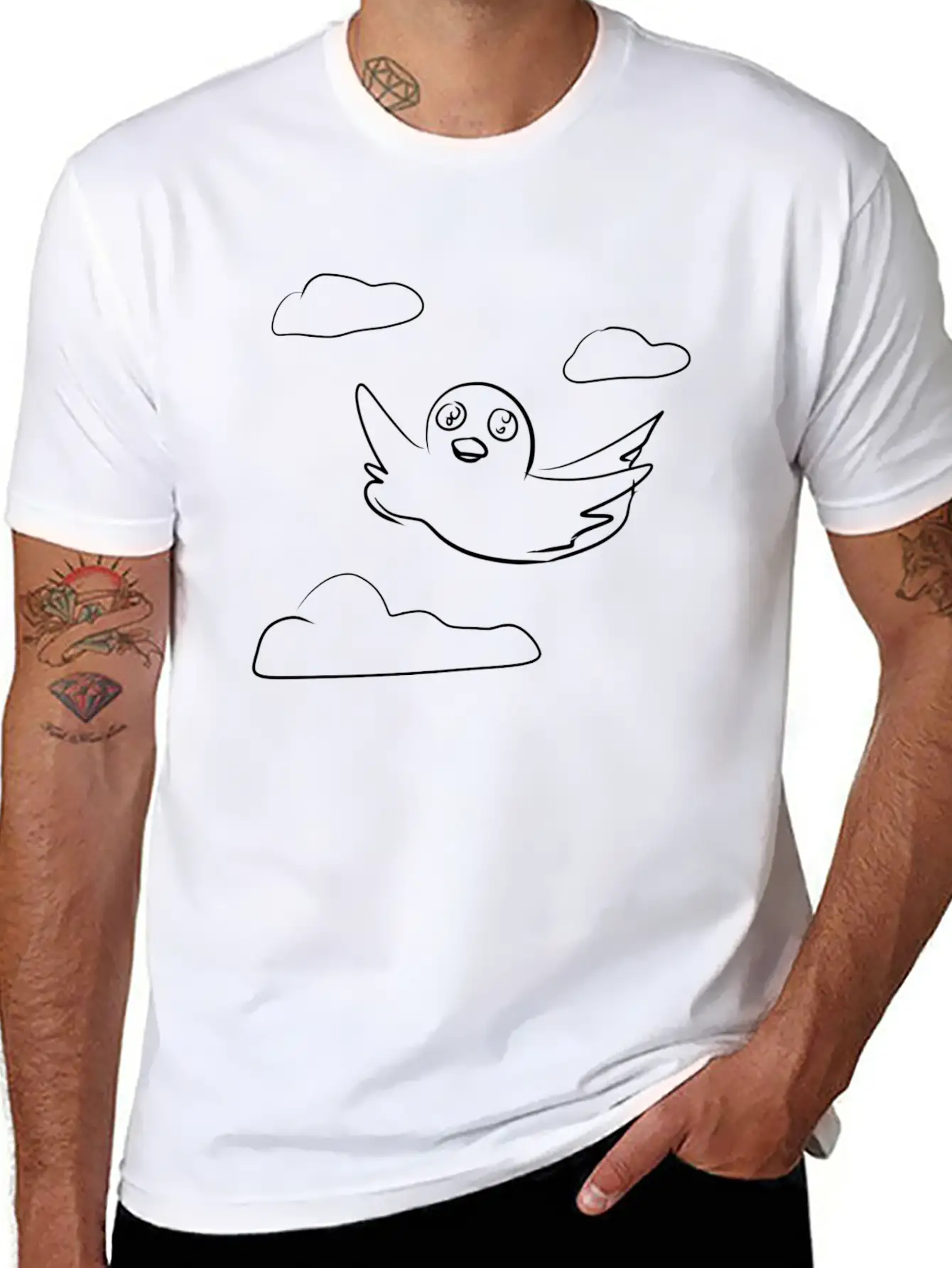Bird Flying Sky Stylish Everyday T-Shirt – Unisex Basic Cotton Tee