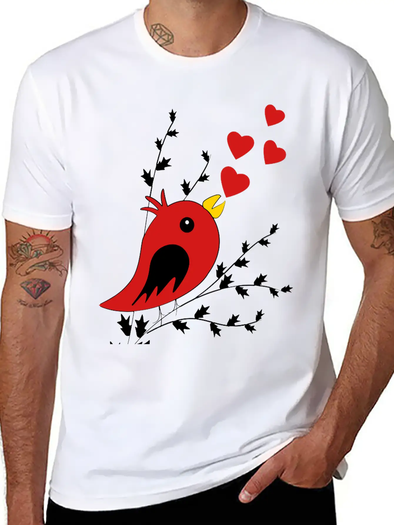 Bird Song Unisex Short Sleeve Soft Cotton T-Shirt – Casual Everyday Wear
