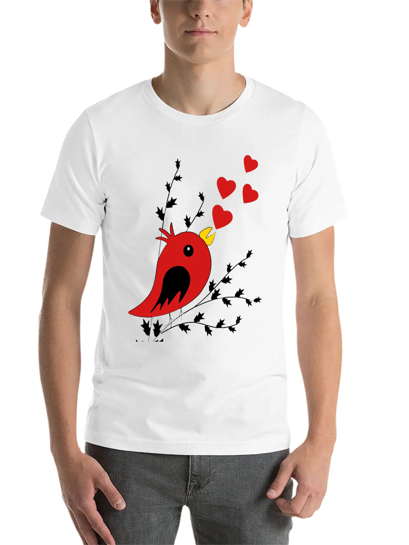 Bird Song Unisex Short Sleeve Soft Cotton T-Shirt – Casual Everyday Wear