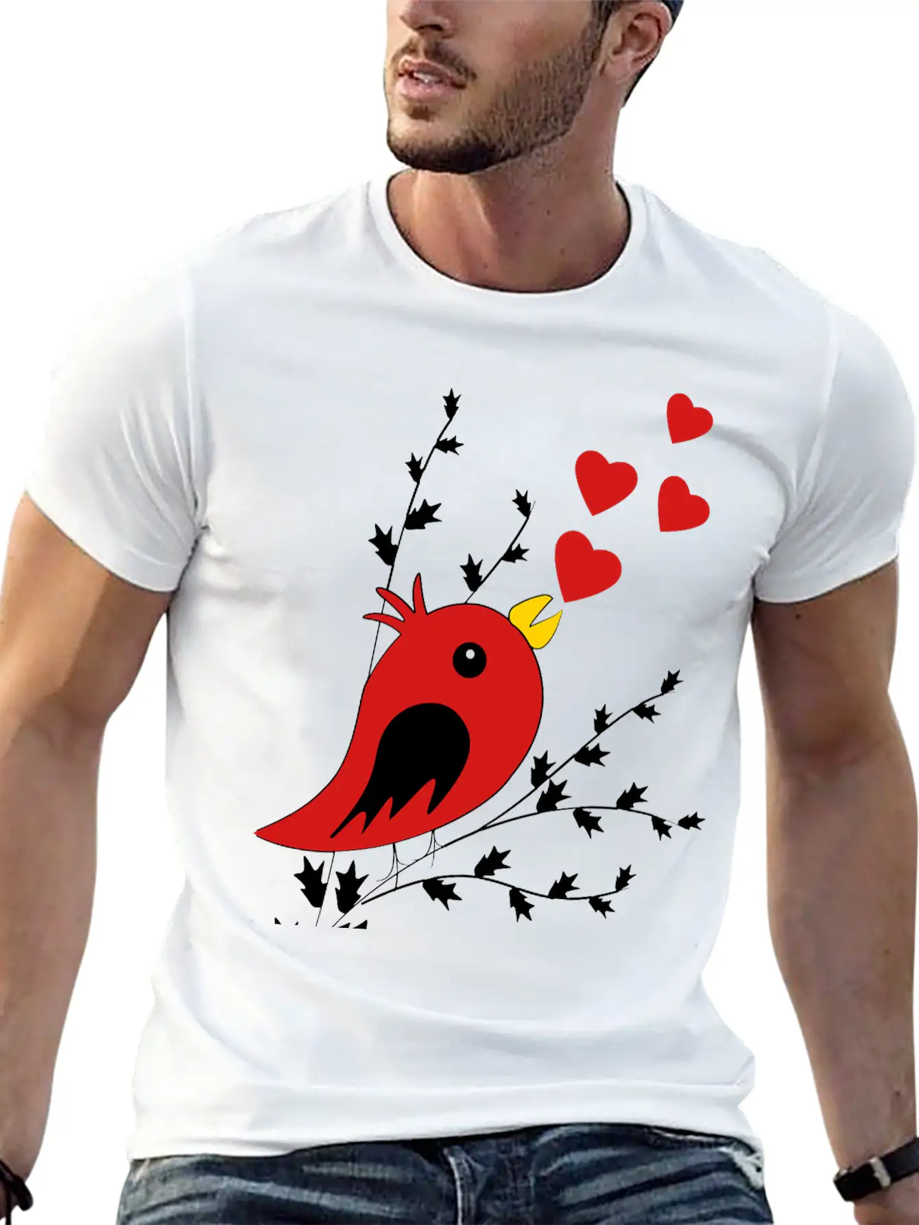 Bird Song Unisex Short Sleeve Soft Cotton T-Shirt – Casual Everyday Wear