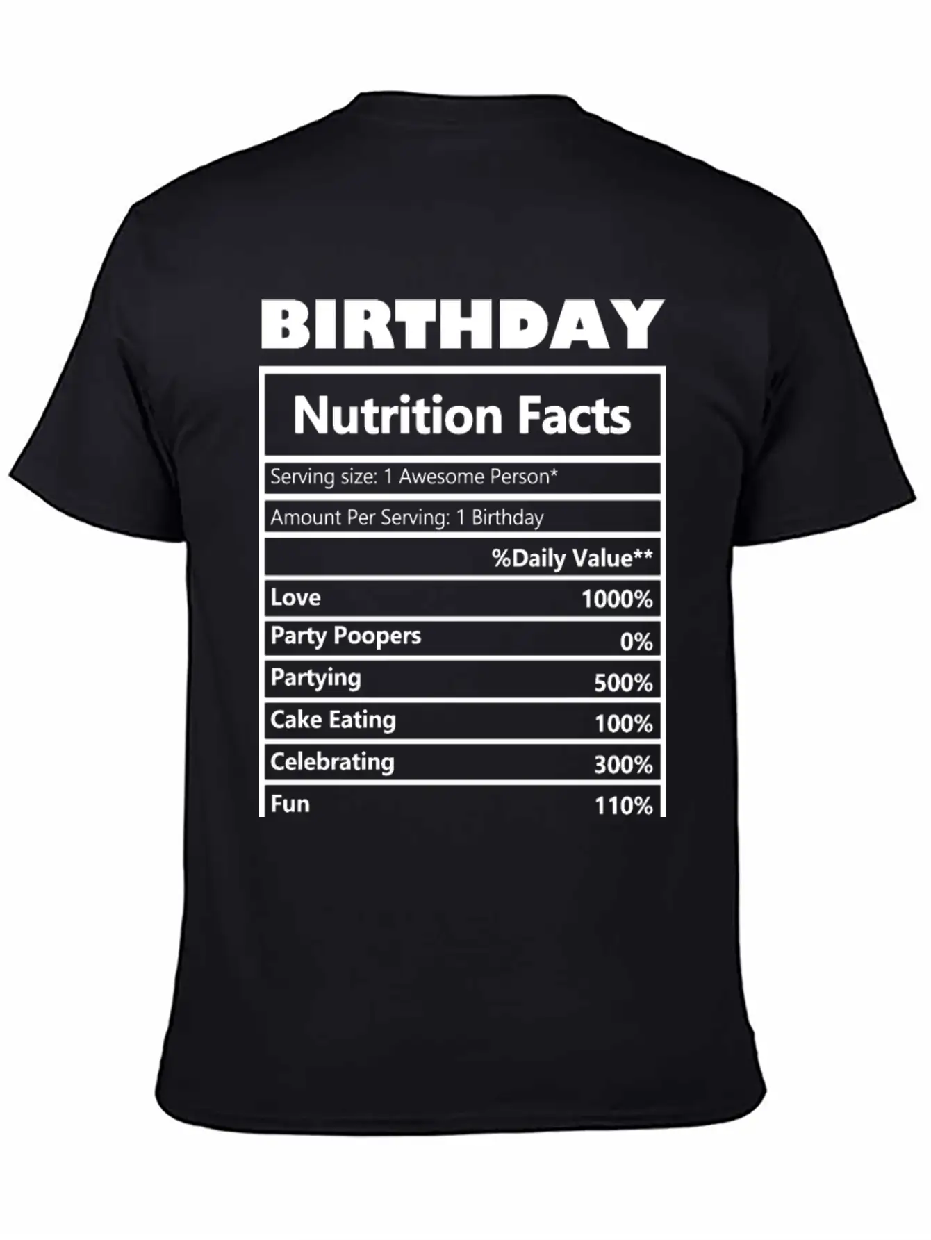 Birthday Nutrition _png. Comfortable Minimalist Graphic Tee – Summer Style Essential