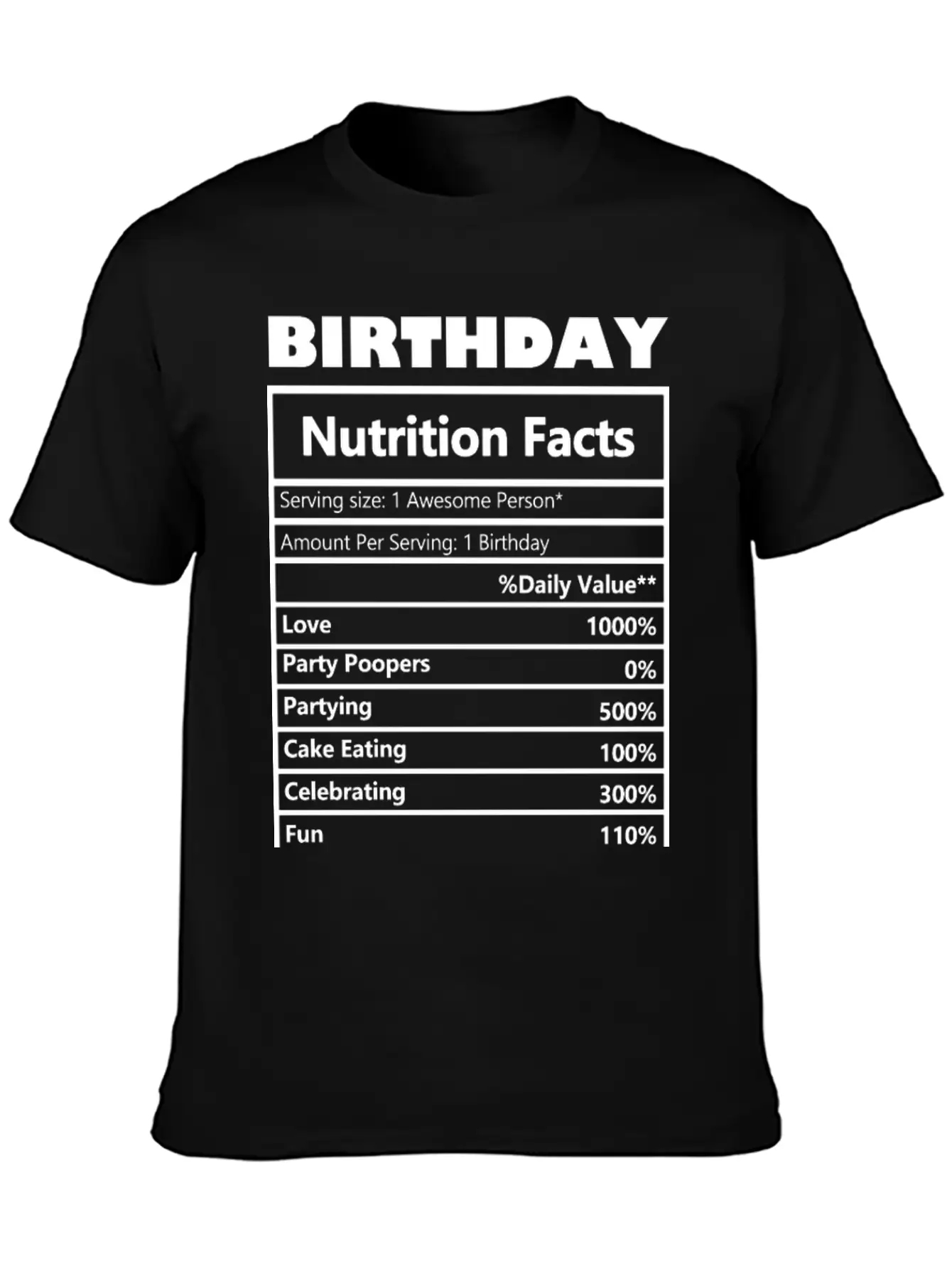 Birthday Nutrition _png. Comfortable Minimalist Graphic Tee – Summer Style Essential