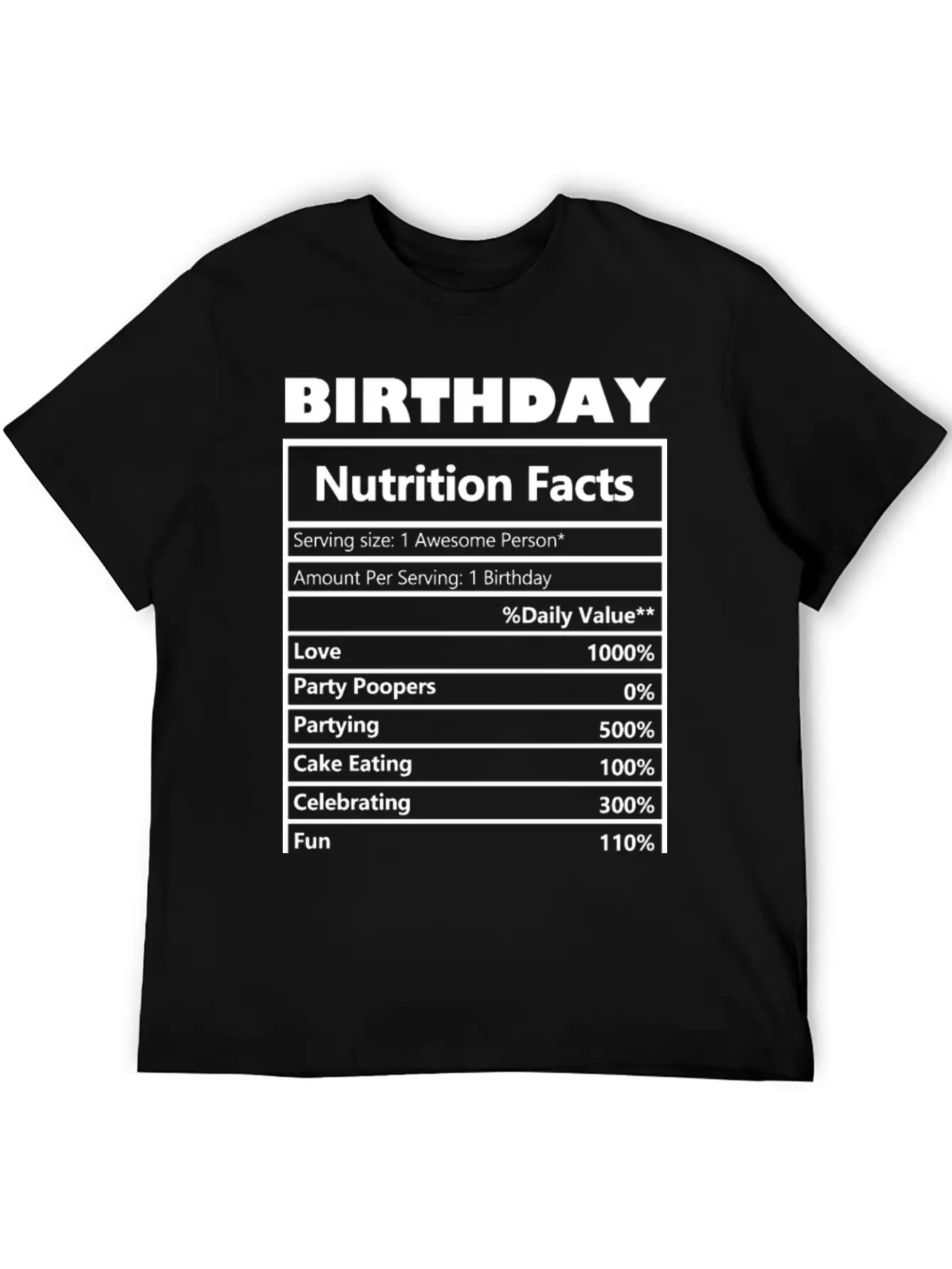 Birthday Nutrition _png. Comfortable Minimalist Graphic Tee – Summer Style Essential