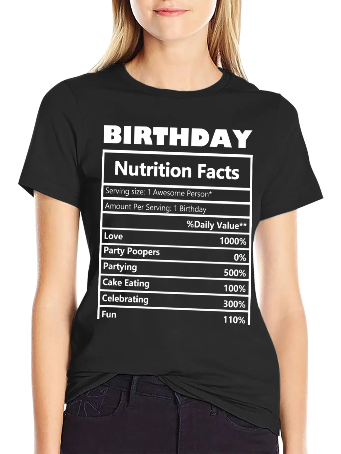 Birthday Nutrition _png. Comfortable Minimalist Graphic Tee – Summer Style Essential