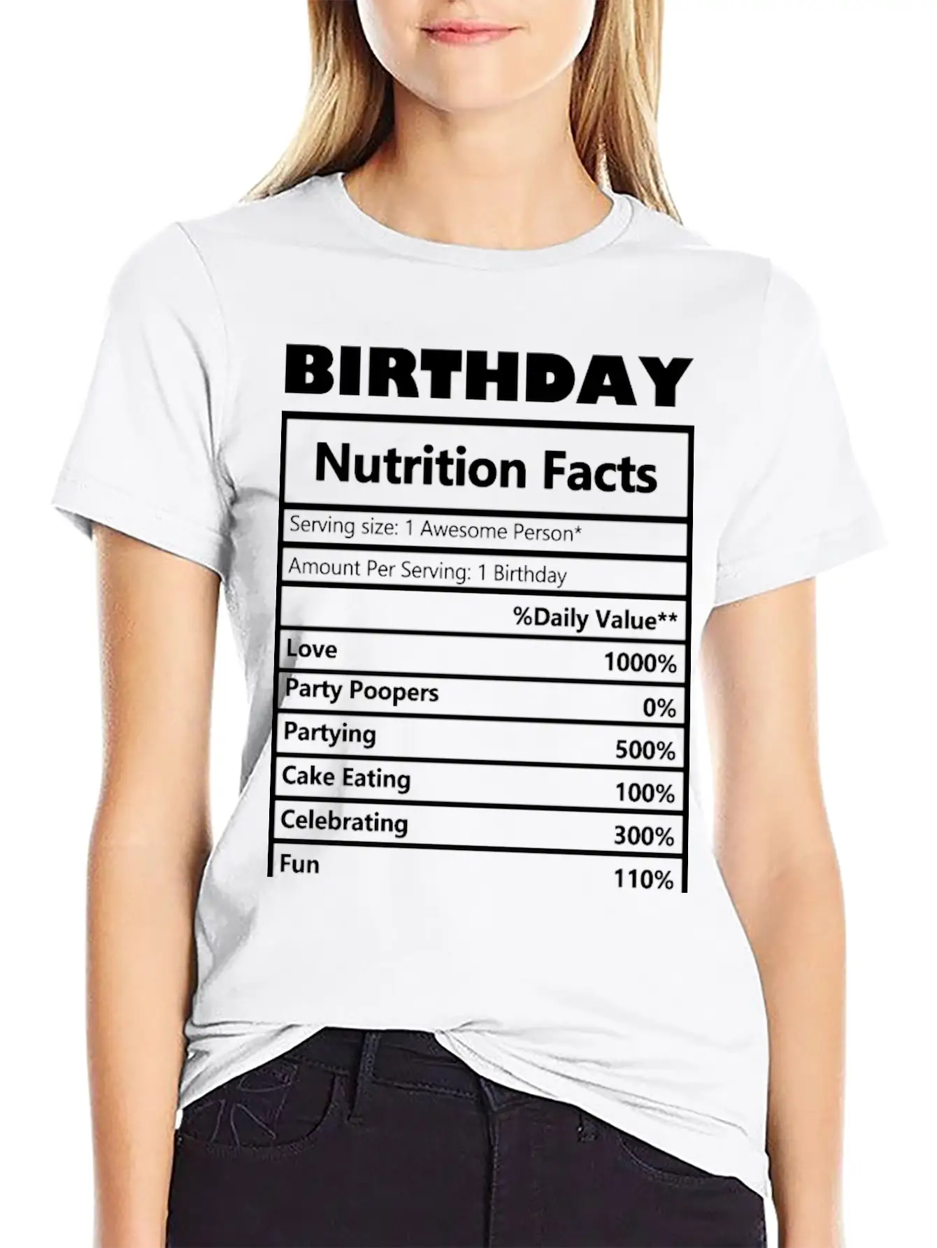 Birthday Nutrition _png. Comfortable Minimalist Graphic Tee – Summer Style Essential