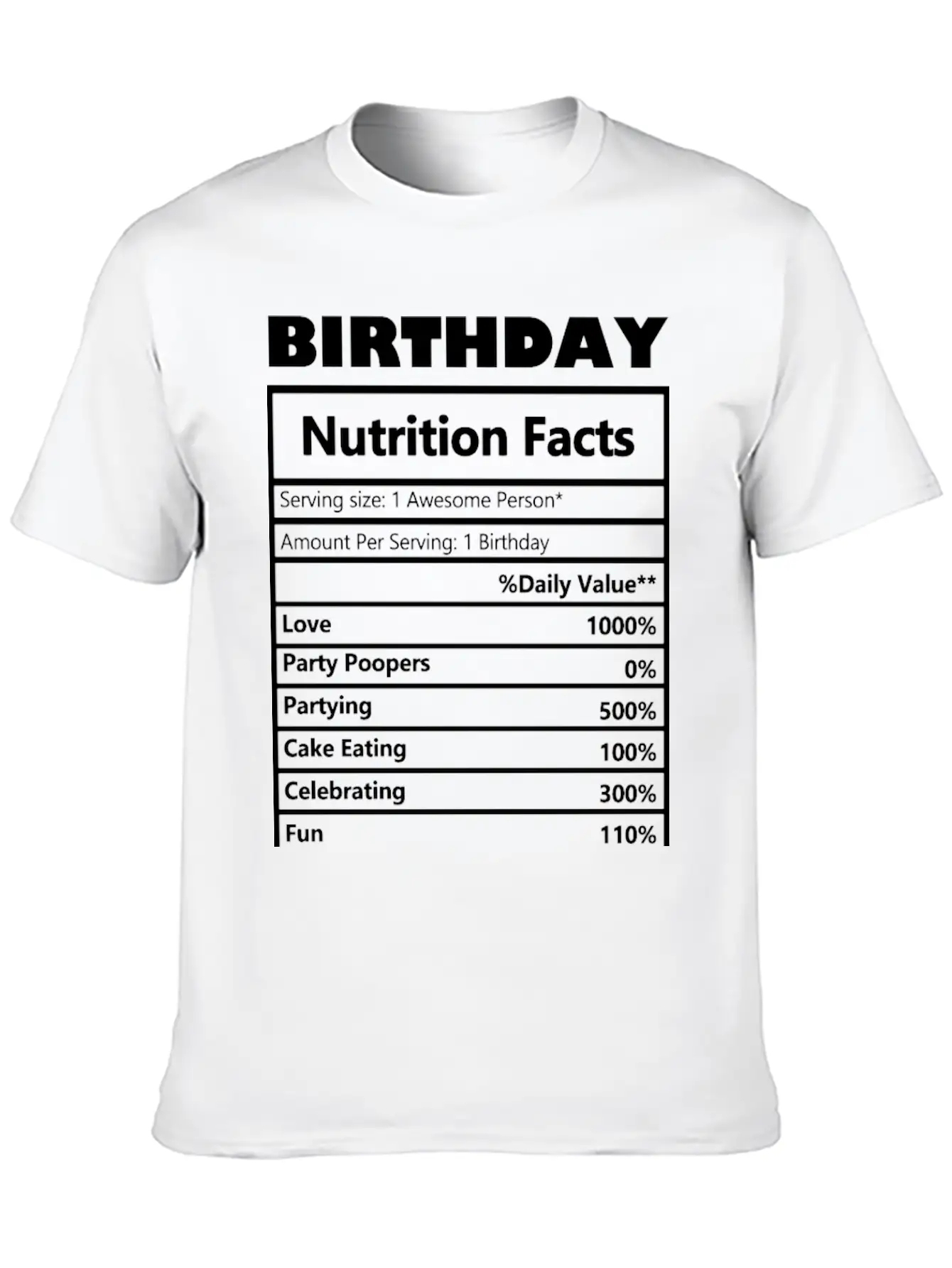 Birthday Nutrition _png. Comfortable Minimalist Graphic Tee – Summer Style Essential