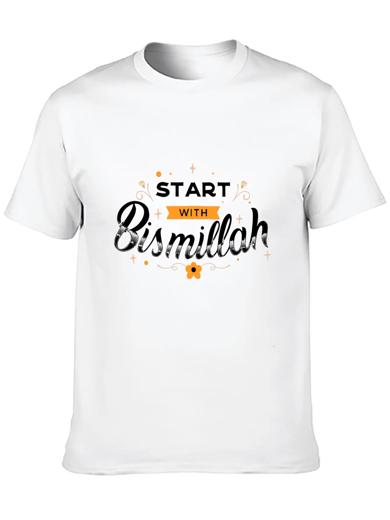 Bismillah Quote Lettering Unisex Short Sleeve Soft Cotton T-Shirt – Casual Everyday Wear