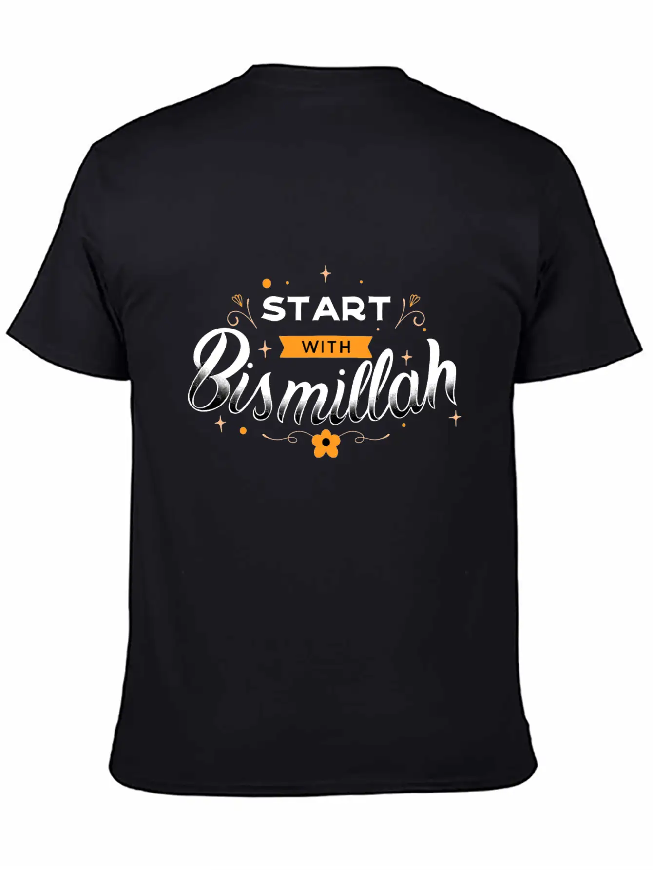 Bismillah Quote Lettering Unisex Short Sleeve Soft Cotton T-Shirt – Casual Everyday Wear