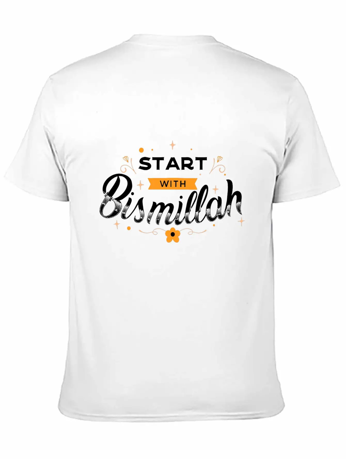 Bismillah Quote Lettering Unisex Short Sleeve Soft Cotton T-Shirt – Casual Everyday Wear
