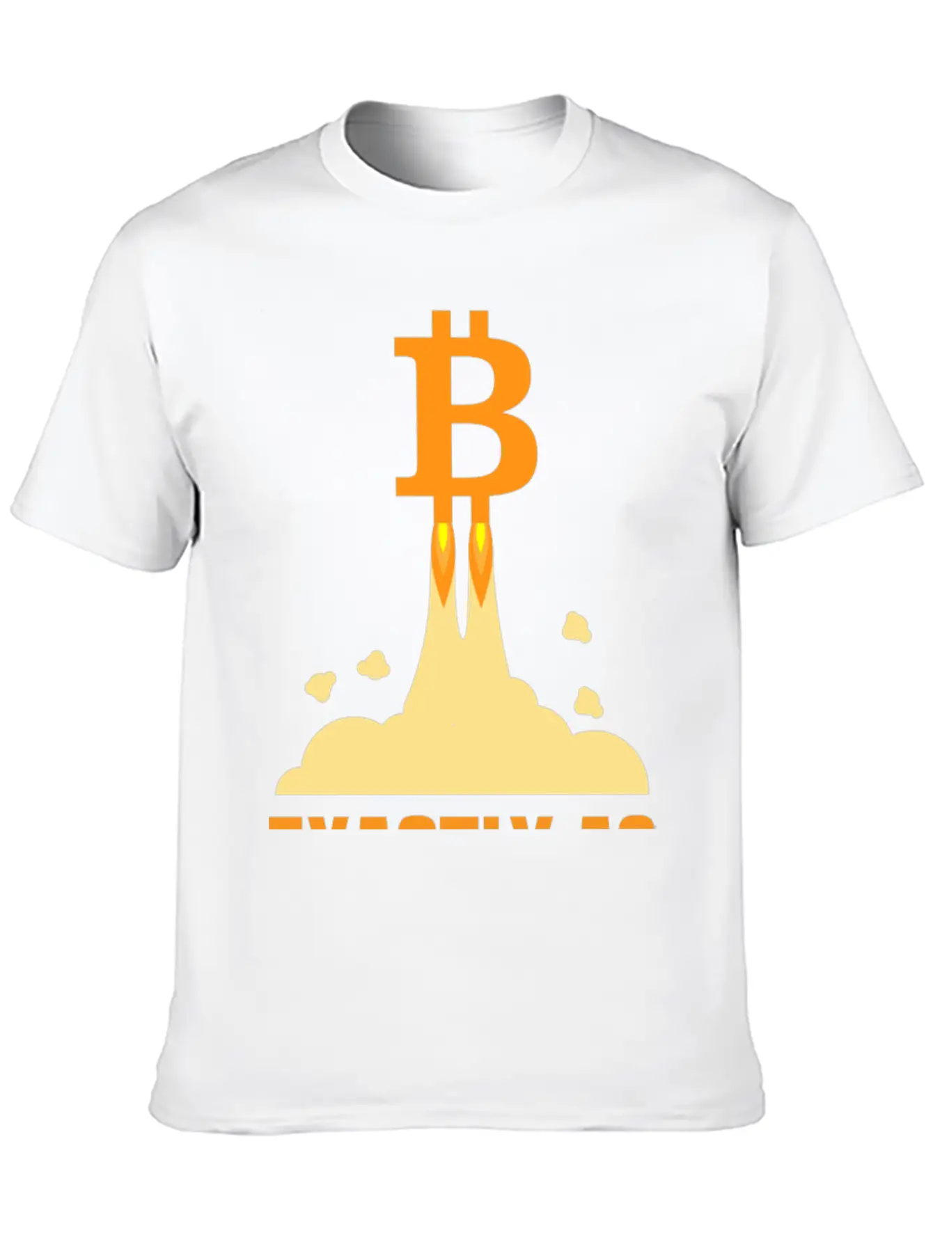Bitcoin And A Rocket To The Moon Timeless Short Sleeve Tee – Comfy And Minimalist Design