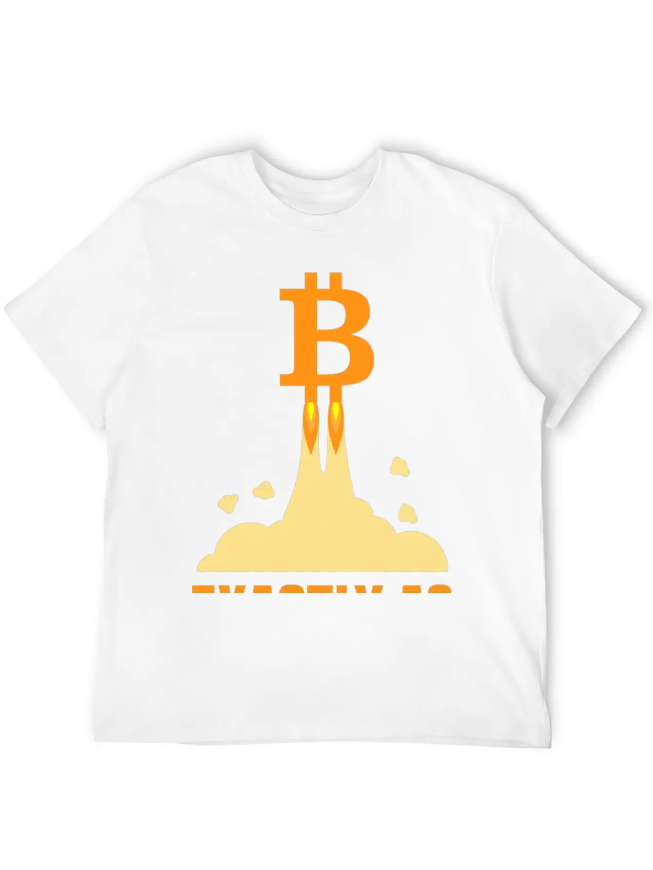 Bitcoin And A Rocket To The Moon Timeless Short Sleeve Tee – Comfy And Minimalist Design