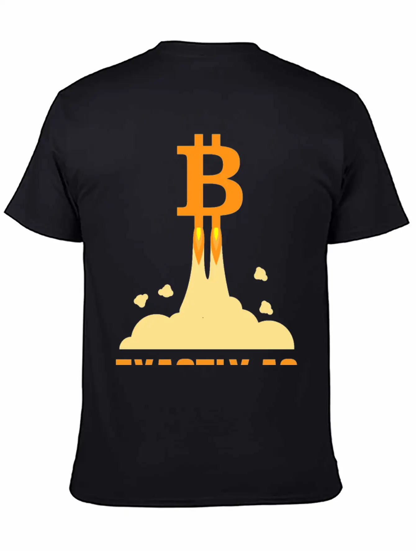 Bitcoin And A Rocket To The Moon Timeless Short Sleeve Tee – Comfy And Minimalist Design
