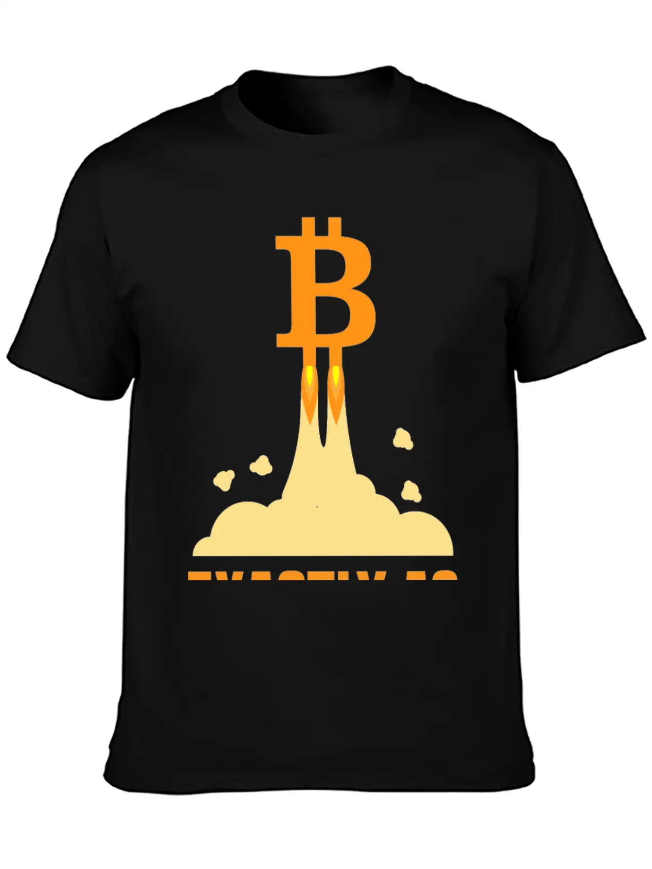 Bitcoin And A Rocket To The Moon Timeless Short Sleeve Tee – Comfy And Minimalist Design