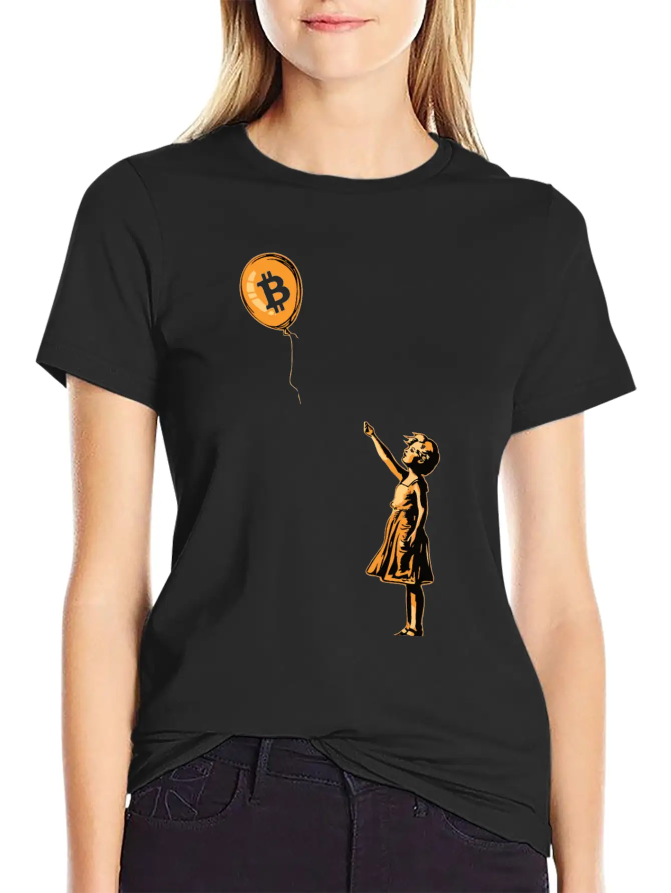 Bitcoin BTC Balloon Cryptocurrency Unisex Short Sleeve Soft Cotton T-Shirt – Casual Everyday Wear