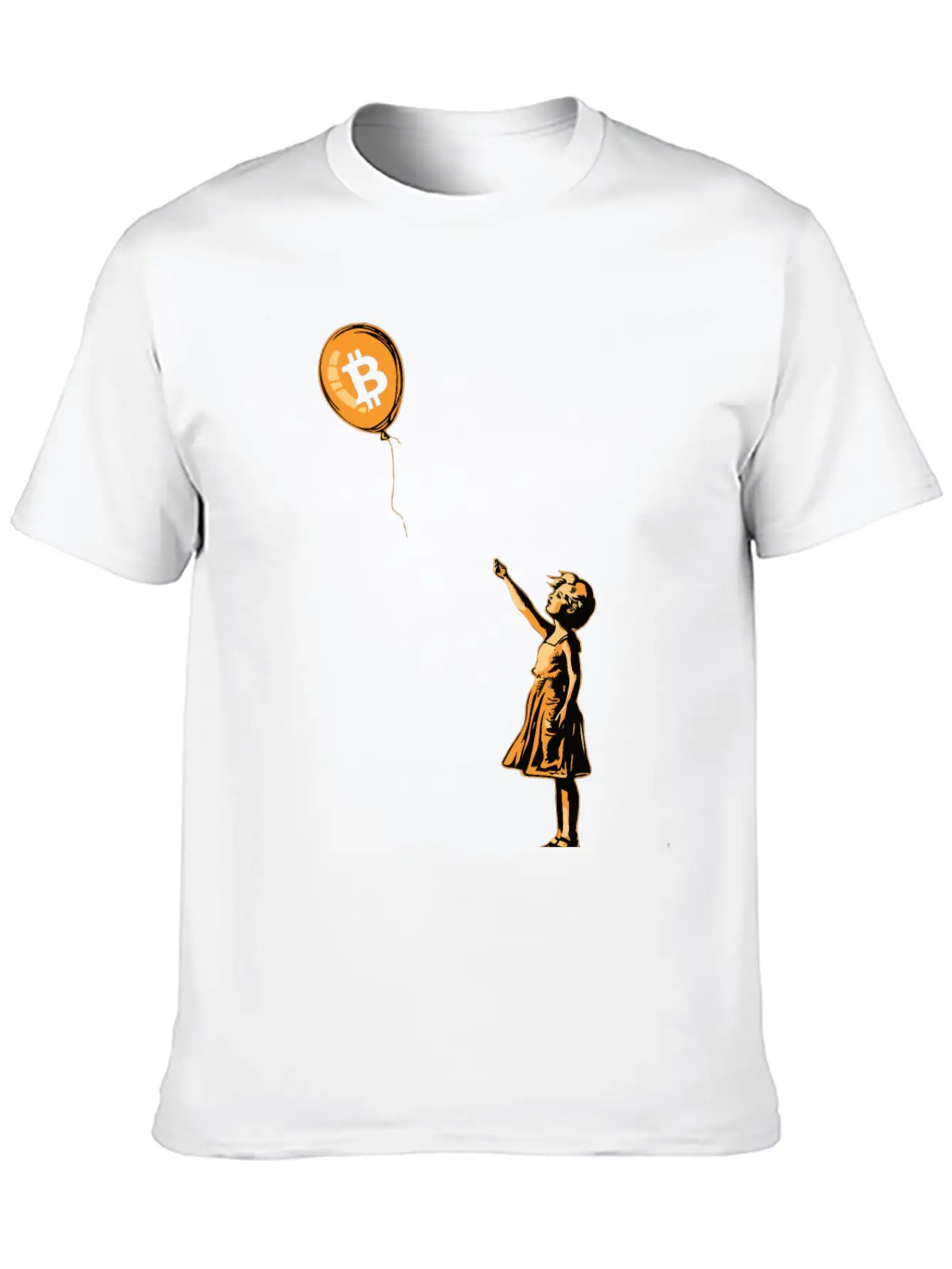 Bitcoin BTC Balloon Cryptocurrency Unisex Short Sleeve Soft Cotton T-Shirt – Casual Everyday Wear