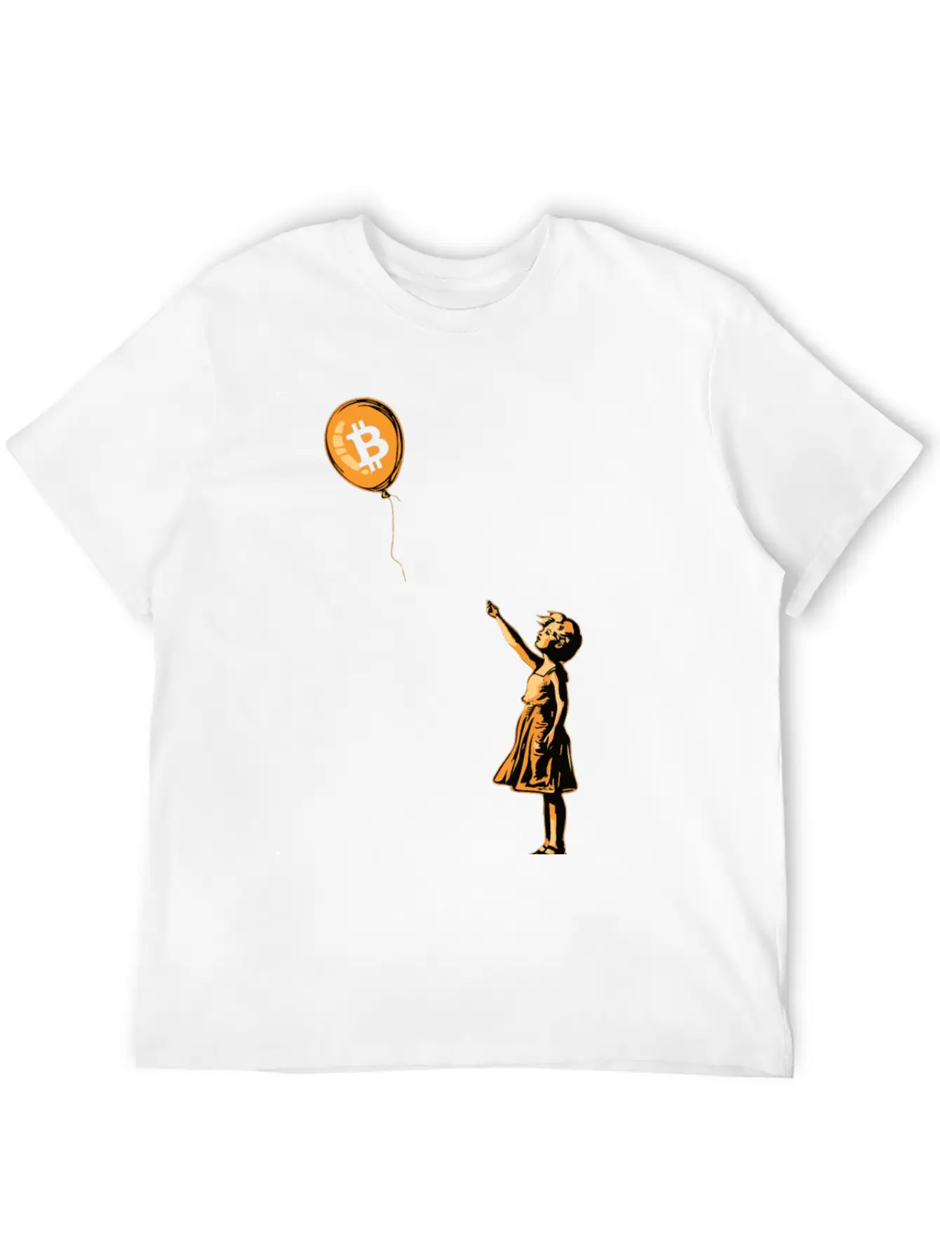 Bitcoin BTC Balloon Cryptocurrency Unisex Short Sleeve Soft Cotton T-Shirt – Casual Everyday Wear
