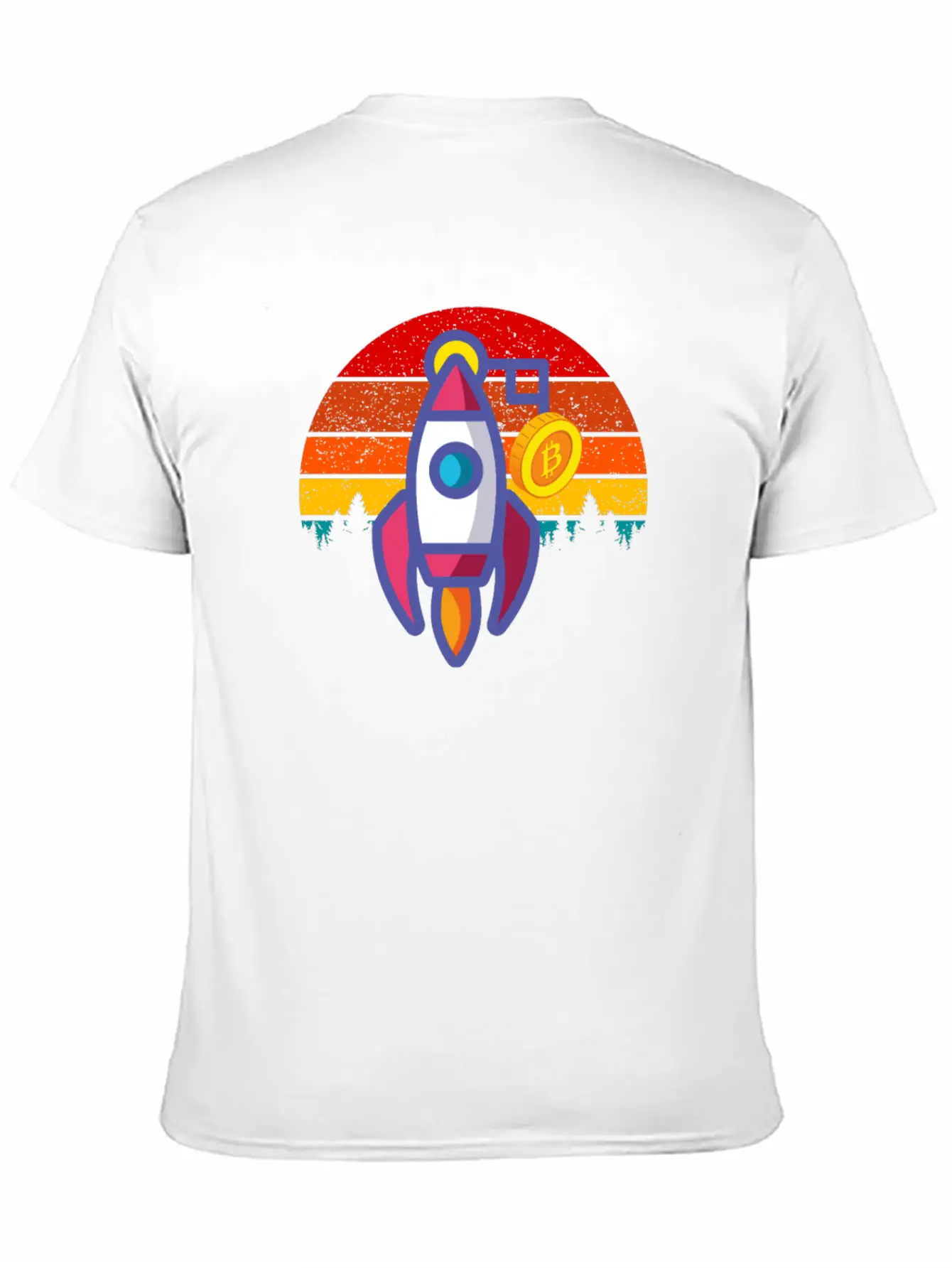 Bitcoin BTC Blockchain To The Moon Cryptocurrency Timeless Short Sleeve Tee – Comfy And Minimalist Design