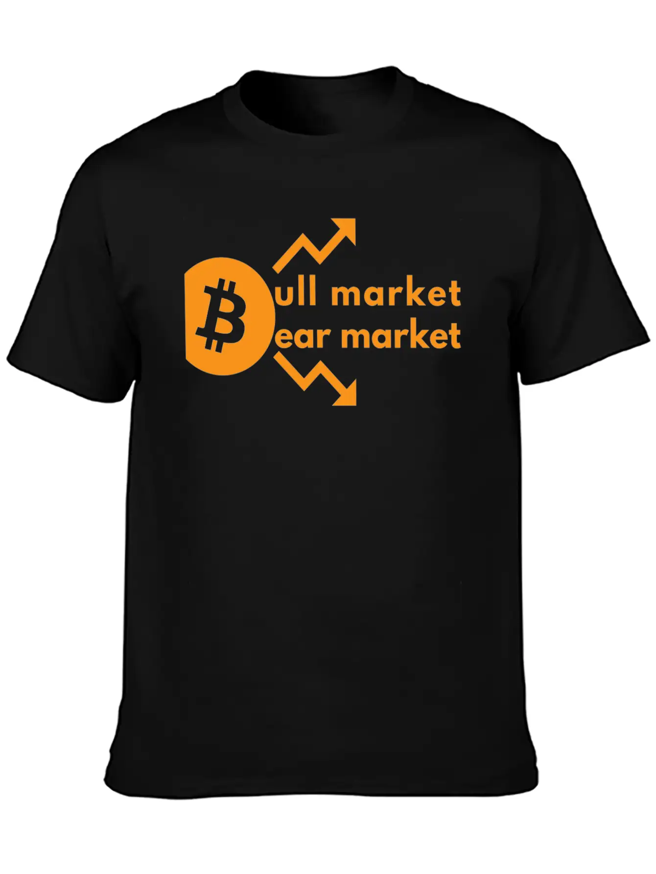 Bitcoin Bull And Bear Market- Crypto Design Unisex Short Sleeve Soft Cotton T-Shirt – Casual Everyday Wear