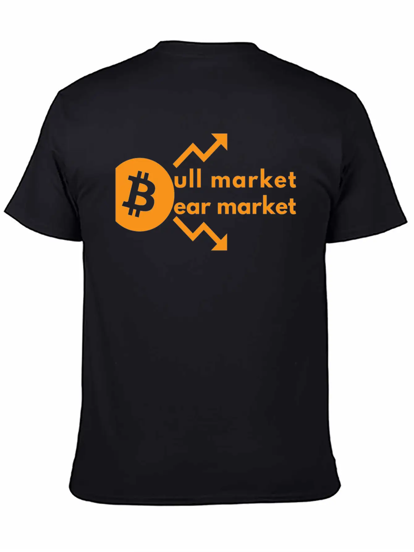 Bitcoin Bull And Bear Market- Crypto Design Unisex Short Sleeve Soft Cotton T-Shirt – Casual Everyday Wear