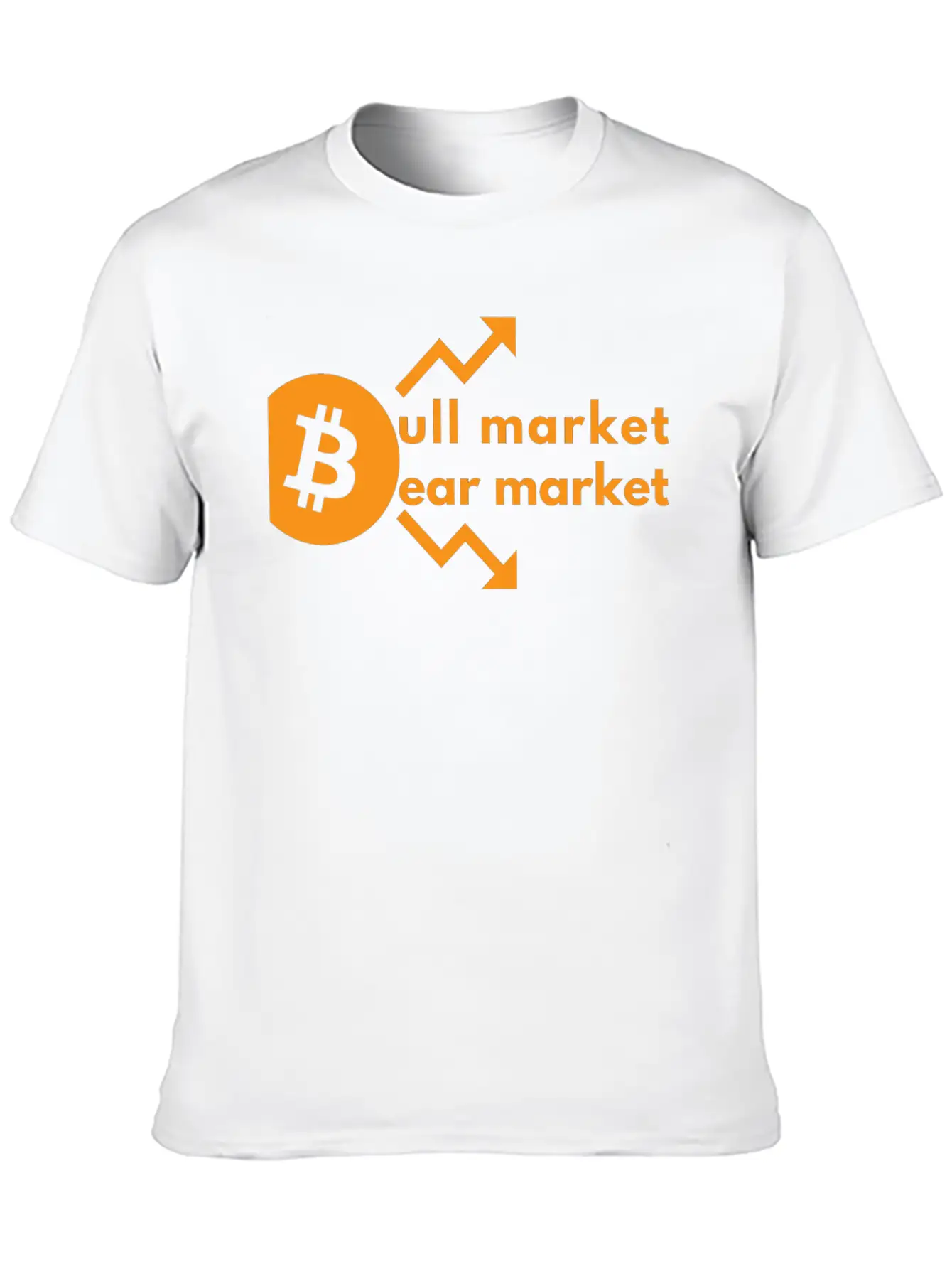 Bitcoin Bull And Bear Market- Crypto Design Unisex Short Sleeve Soft Cotton T-Shirt – Casual Everyday Wear