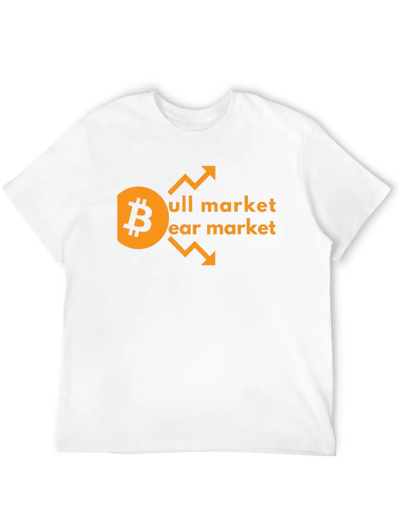 Bitcoin Bull And Bear Market- Crypto Design Unisex Short Sleeve Soft Cotton T-Shirt – Casual Everyday Wear