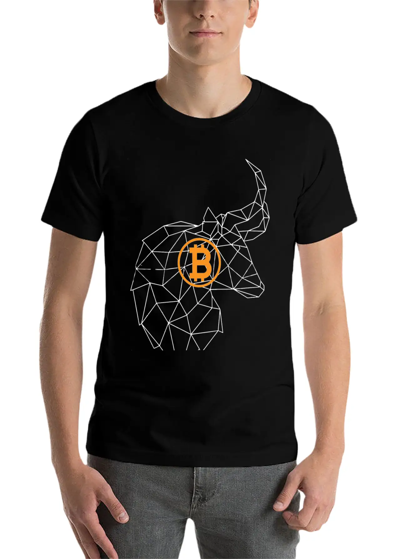 Bitcoin Bull Unisex Short Sleeve Soft Cotton T-Shirt – Casual Everyday Wear