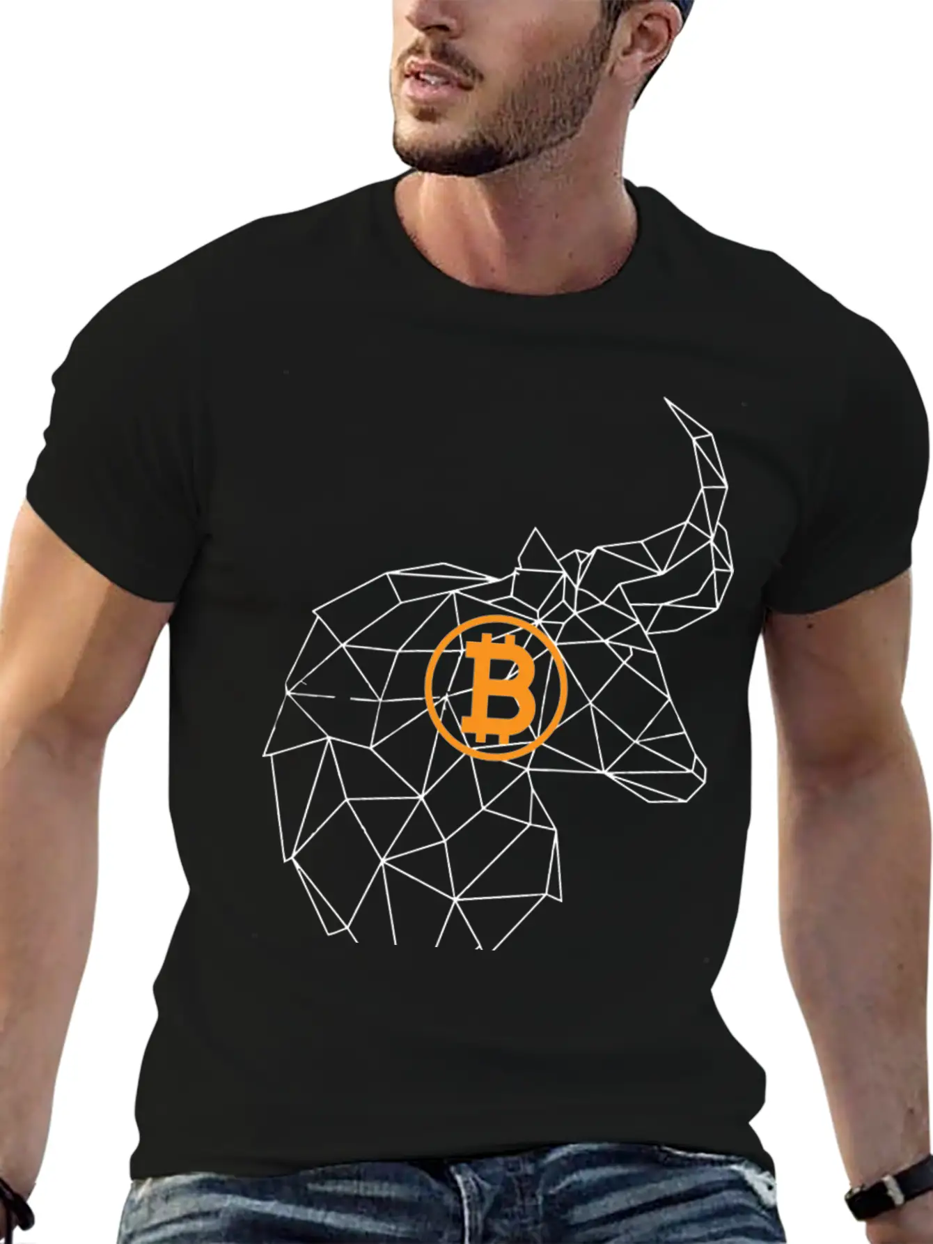 Bitcoin Bull Unisex Short Sleeve Soft Cotton T-Shirt – Casual Everyday Wear