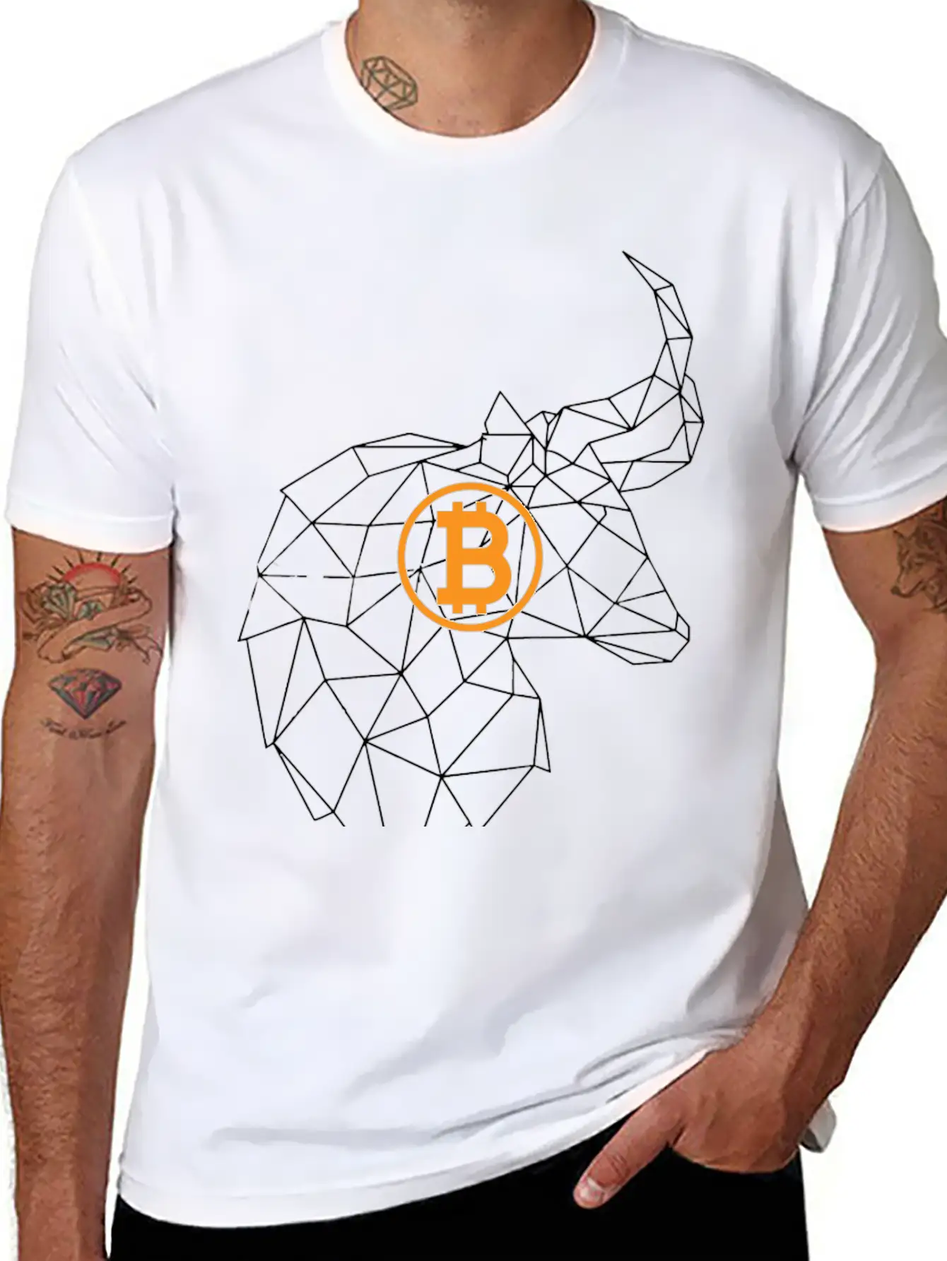 Bitcoin Bull Unisex Short Sleeve Soft Cotton T-Shirt – Casual Everyday Wear