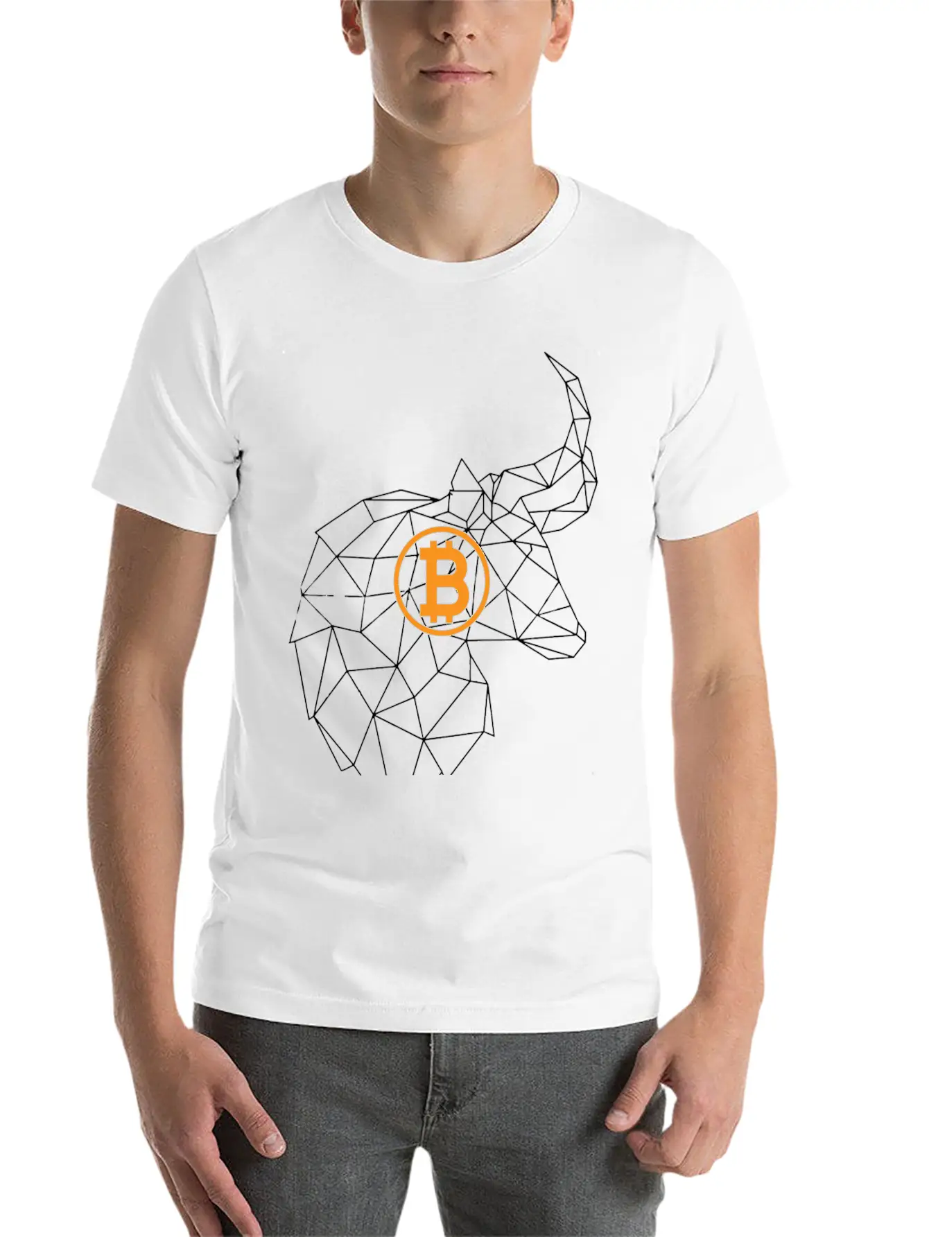 Bitcoin Bull Unisex Short Sleeve Soft Cotton T-Shirt – Casual Everyday Wear