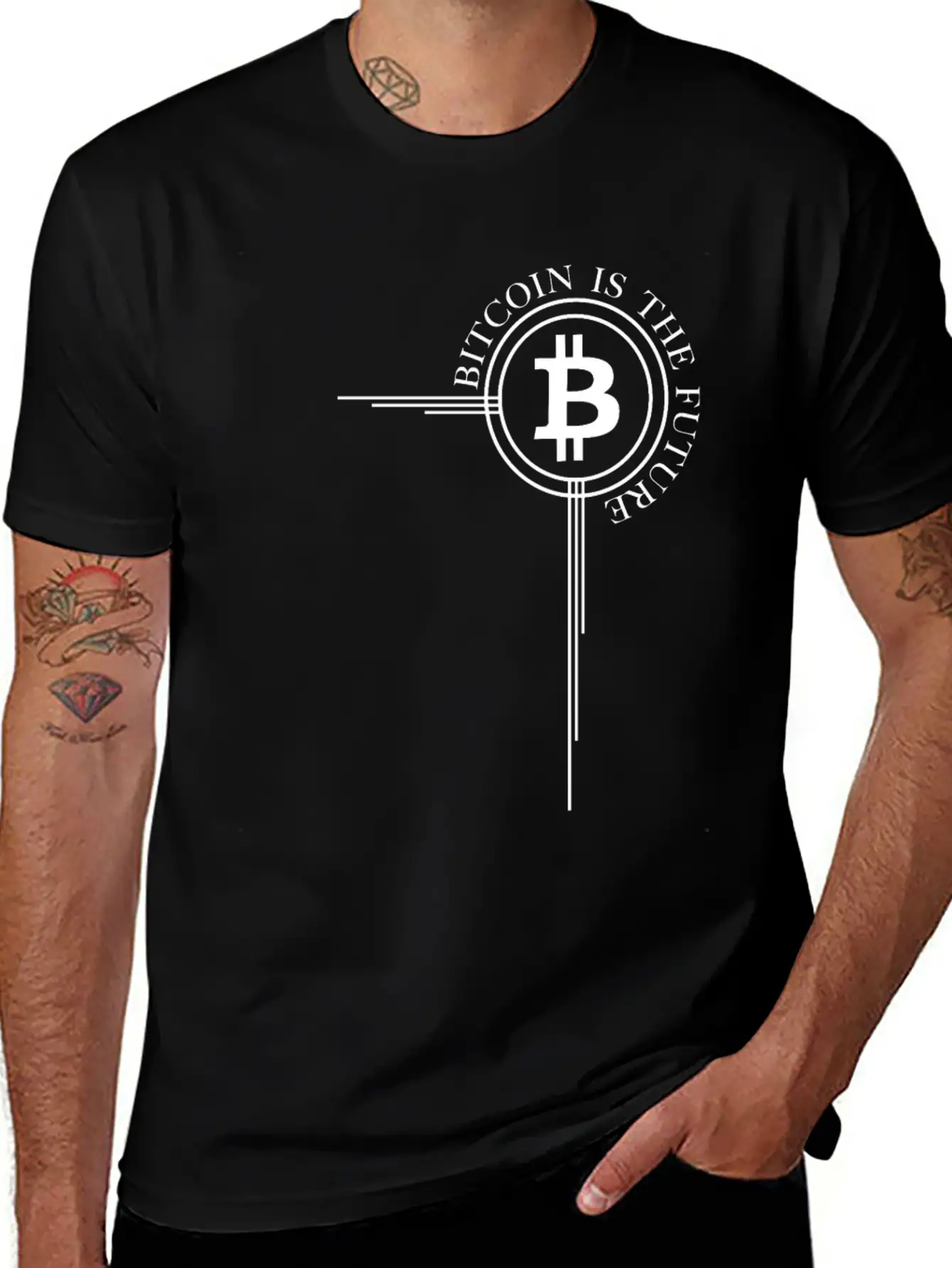 Bitcoin Cross Bitcoin Is The Future Cryptocurrency Timeless Short Sleeve Tee – Comfy And Minimalist Design