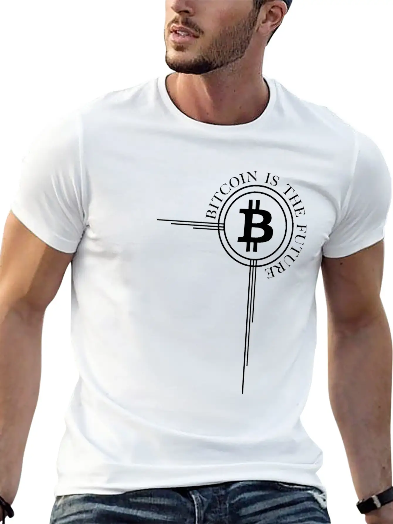 Bitcoin Cross Bitcoin Is The Future Cryptocurrency Timeless Short Sleeve Tee – Comfy And Minimalist Design