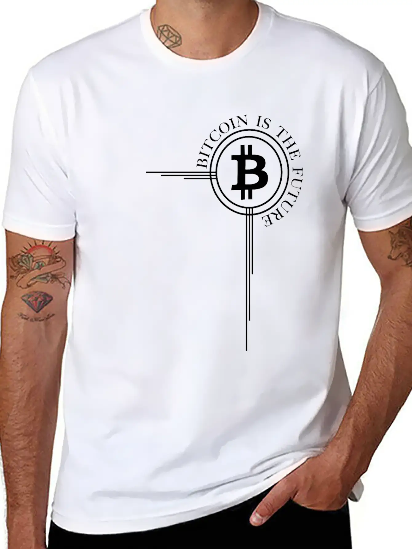 Bitcoin Cross Bitcoin Is The Future Cryptocurrency Timeless Short Sleeve Tee – Comfy And Minimalist Design