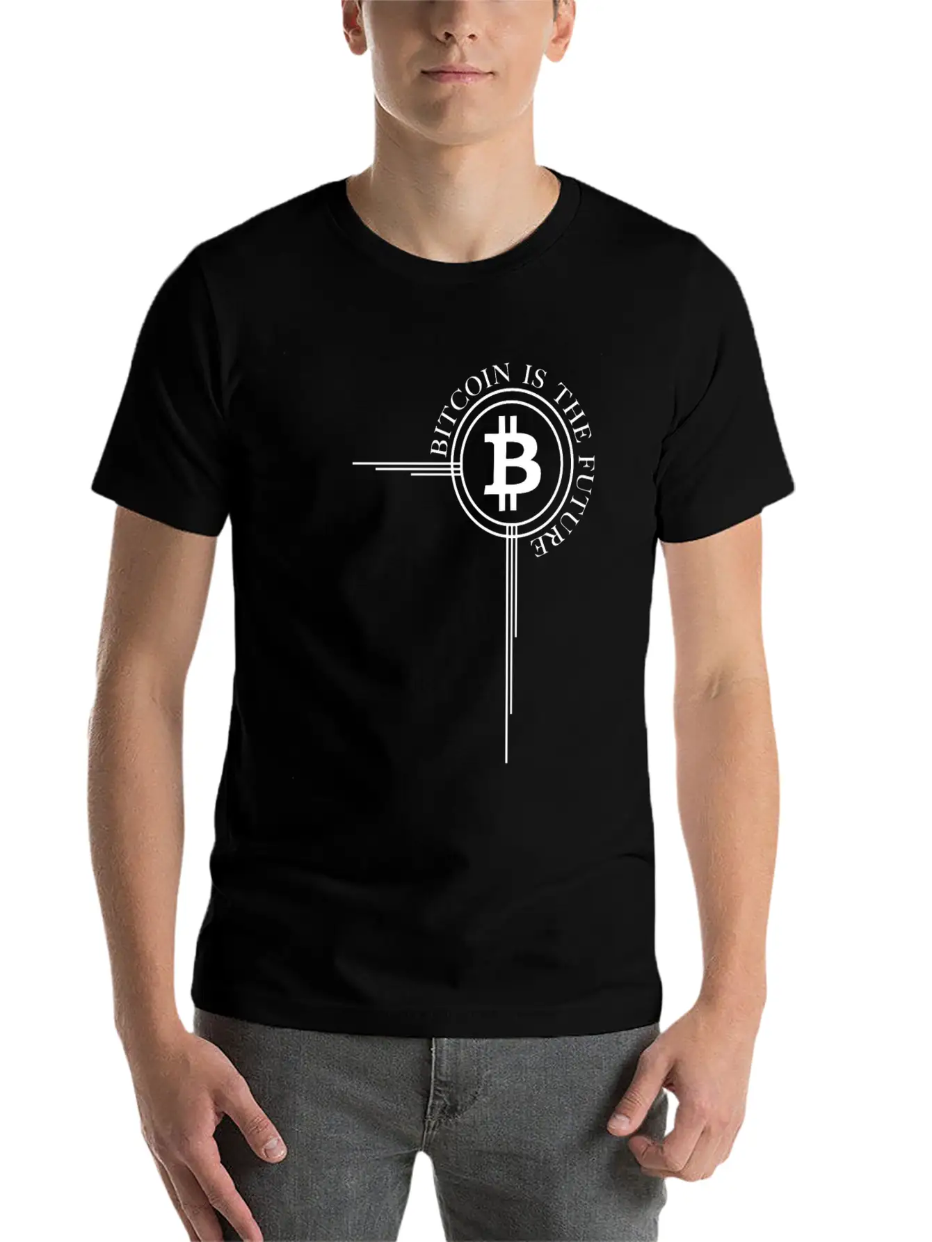 Bitcoin Cross Bitcoin Is The Future Cryptocurrency Timeless Short Sleeve Tee – Comfy And Minimalist Design
