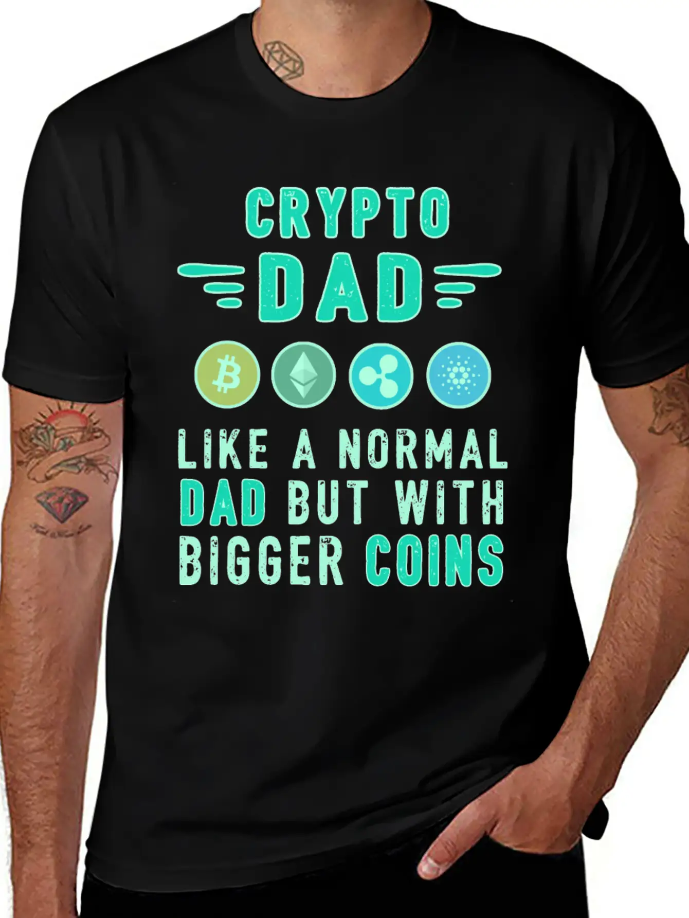 Bitcoin Crypto Father Dad Trader Crypto Essential Unisex Summer Tee – Soft Cotton Casual Fit