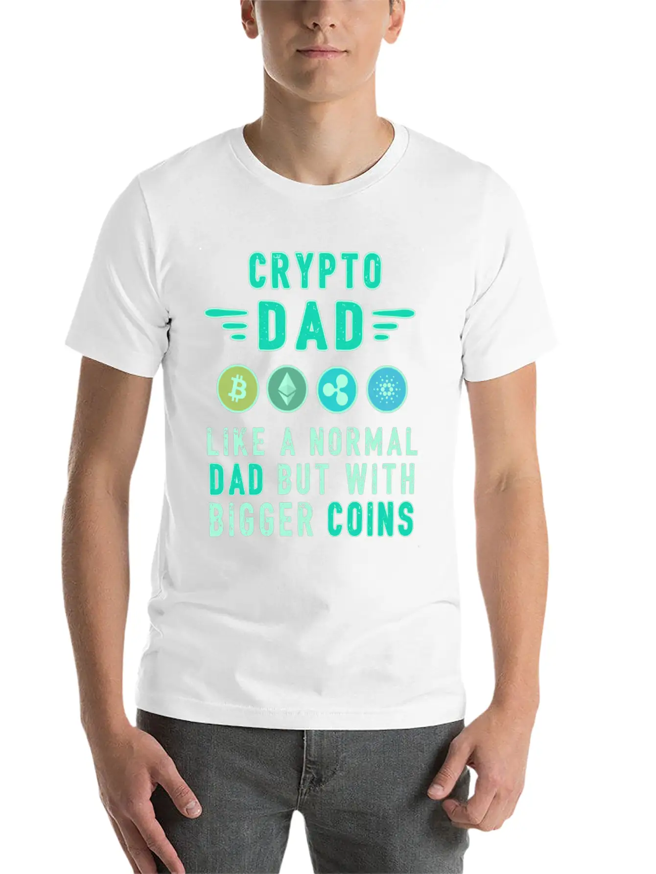 Bitcoin Crypto Father Dad Trader Crypto Essential Unisex Summer Tee – Soft Cotton Casual Fit