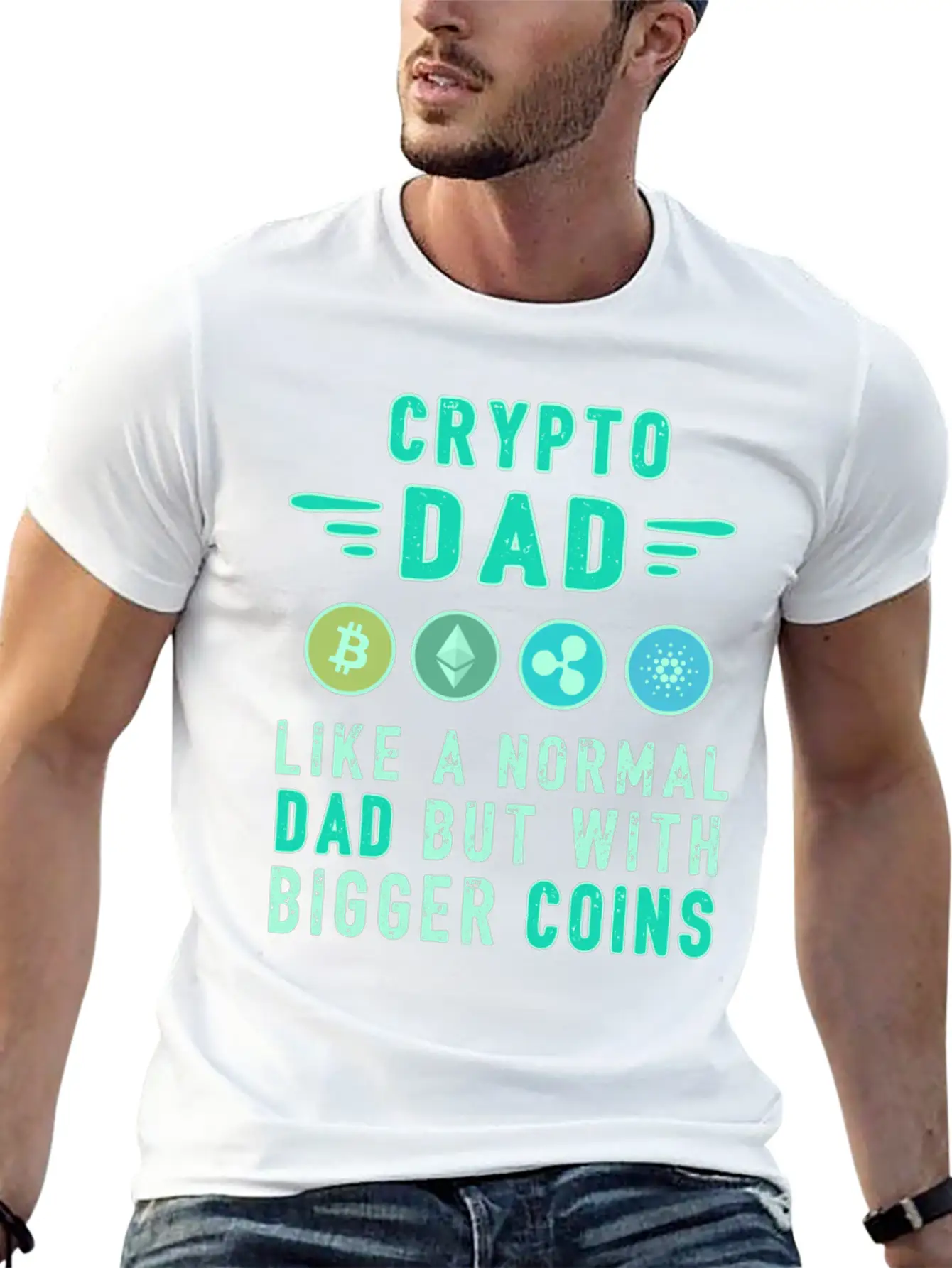 Bitcoin Crypto Father Dad Trader Crypto Essential Unisex Summer Tee – Soft Cotton Casual Fit