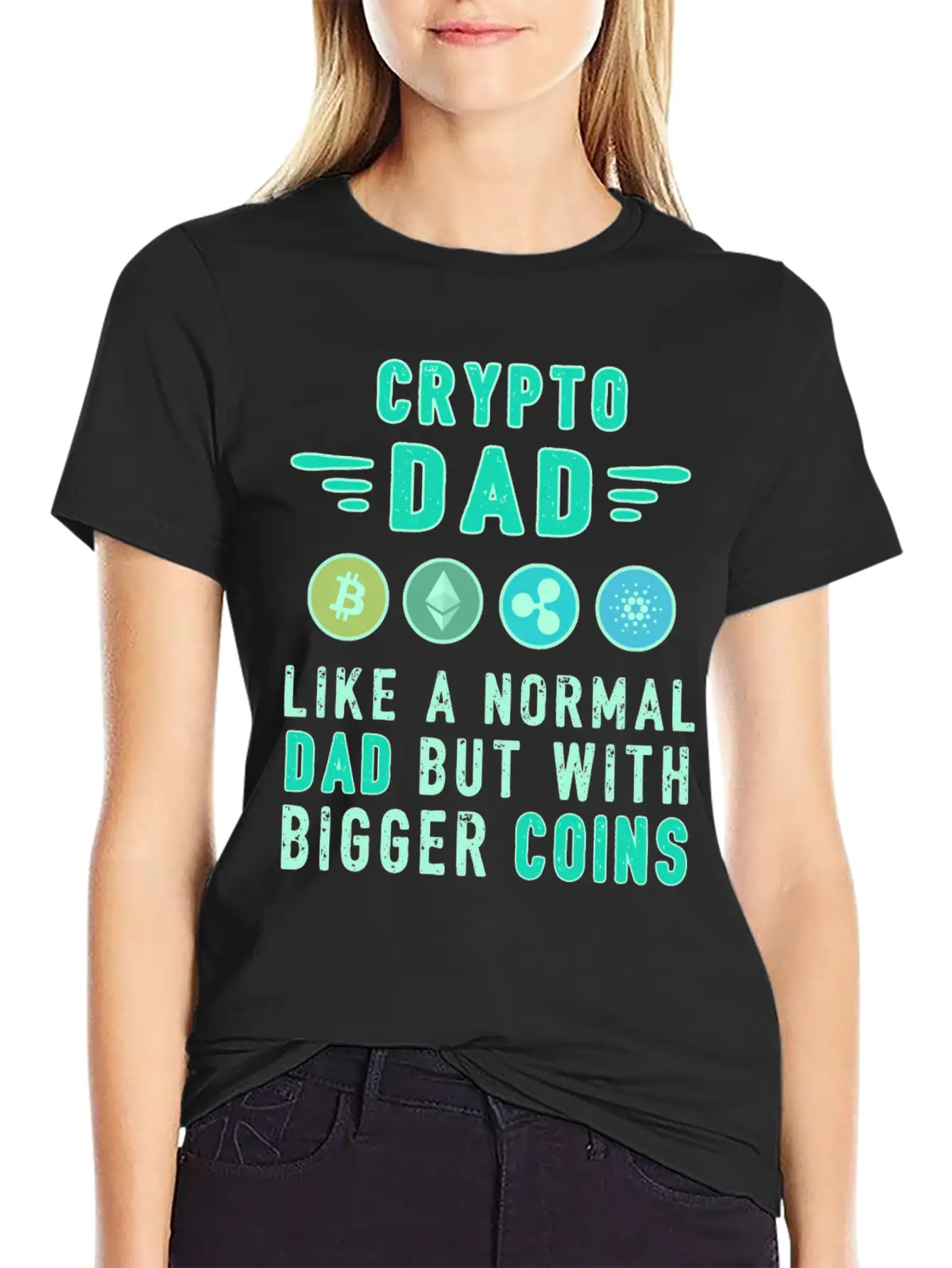 Bitcoin Crypto Father Dad Trader Crypto Essential Unisex Summer Tee – Soft Cotton Casual Fit