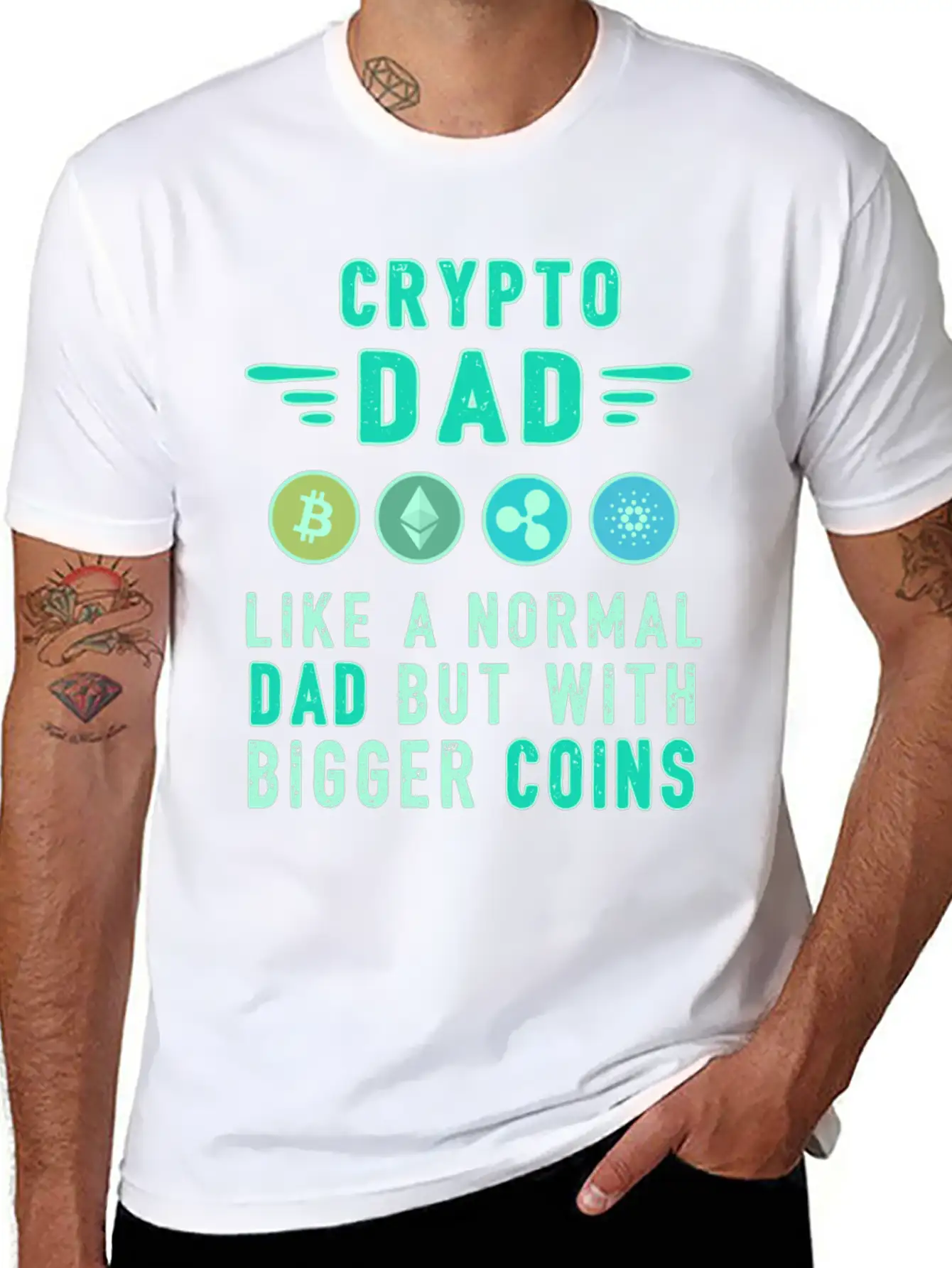 Bitcoin Crypto Father Dad Trader Crypto Essential Unisex Summer Tee – Soft Cotton Casual Fit