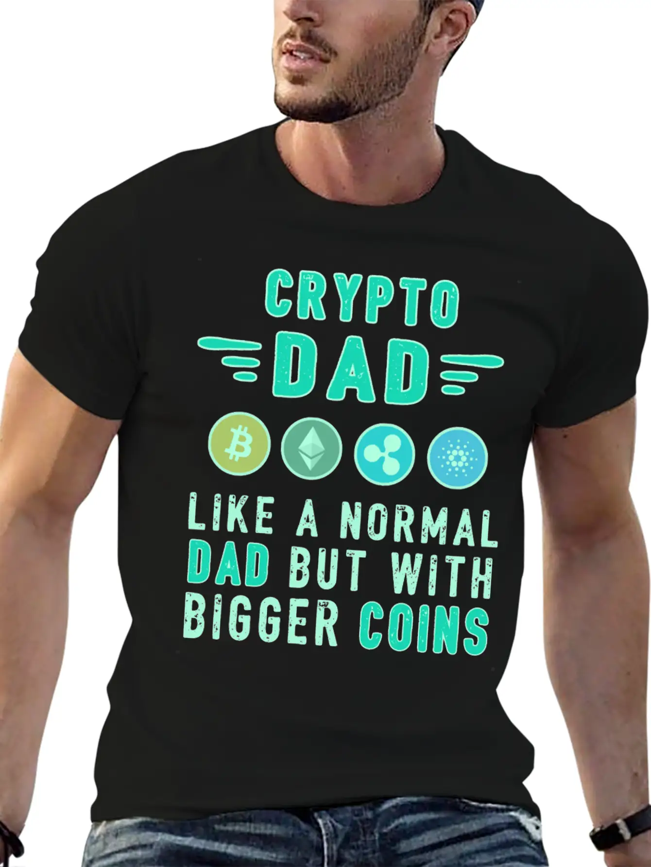 Bitcoin Crypto Father Dad Trader Crypto Essential Unisex Summer Tee – Soft Cotton Casual Fit