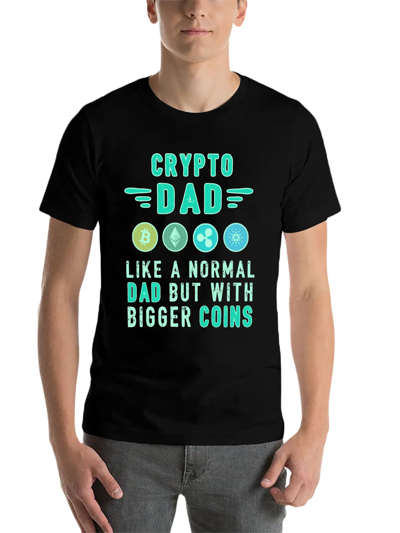 Bitcoin Crypto Father Dad Trader Crypto Essential Unisex Summer Tee – Soft Cotton Casual Fit